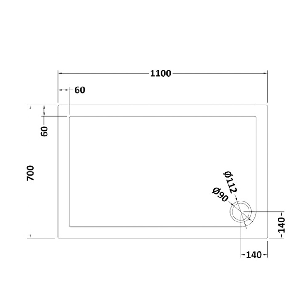 Drench MineralStone Low Profile Rectangular Shower Tray