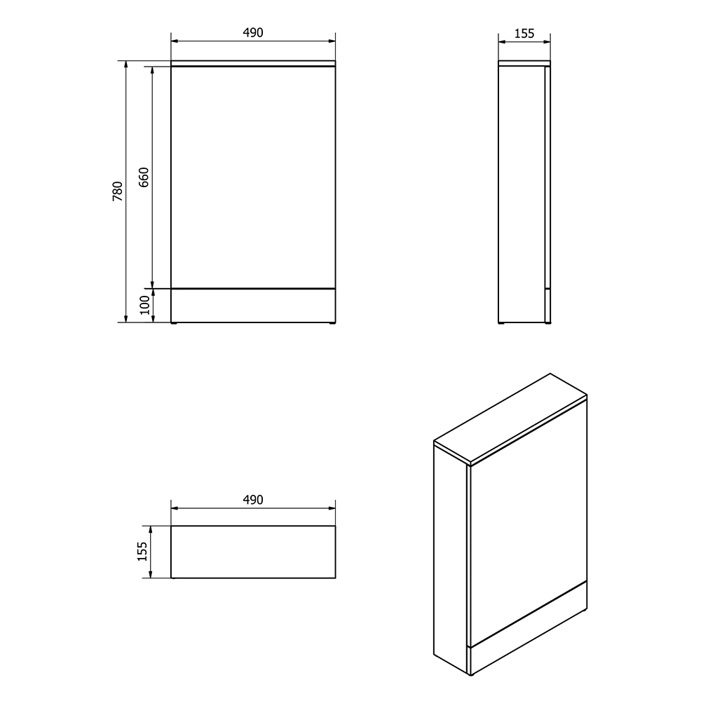 Drench Gloss White Mini Style Toilet Unit