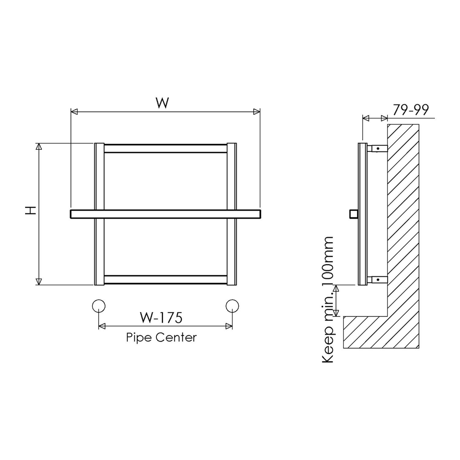 Carisa Ajax 1 Aluminium Designer Heated Towel Rail