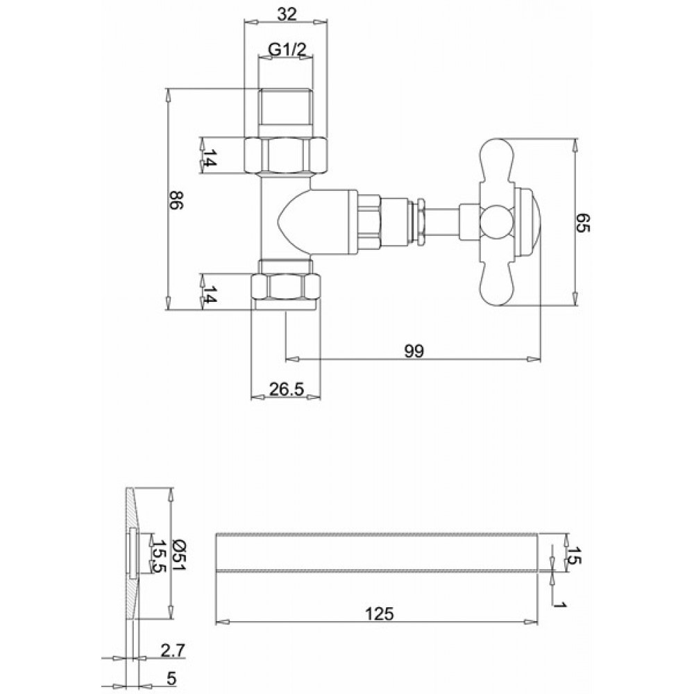 Burlington Straight Radiator Valves