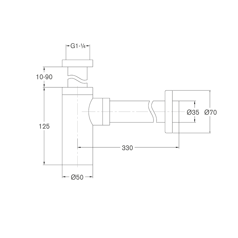 Butler & Rose Beatrice Brushed Brass Bottle Trap