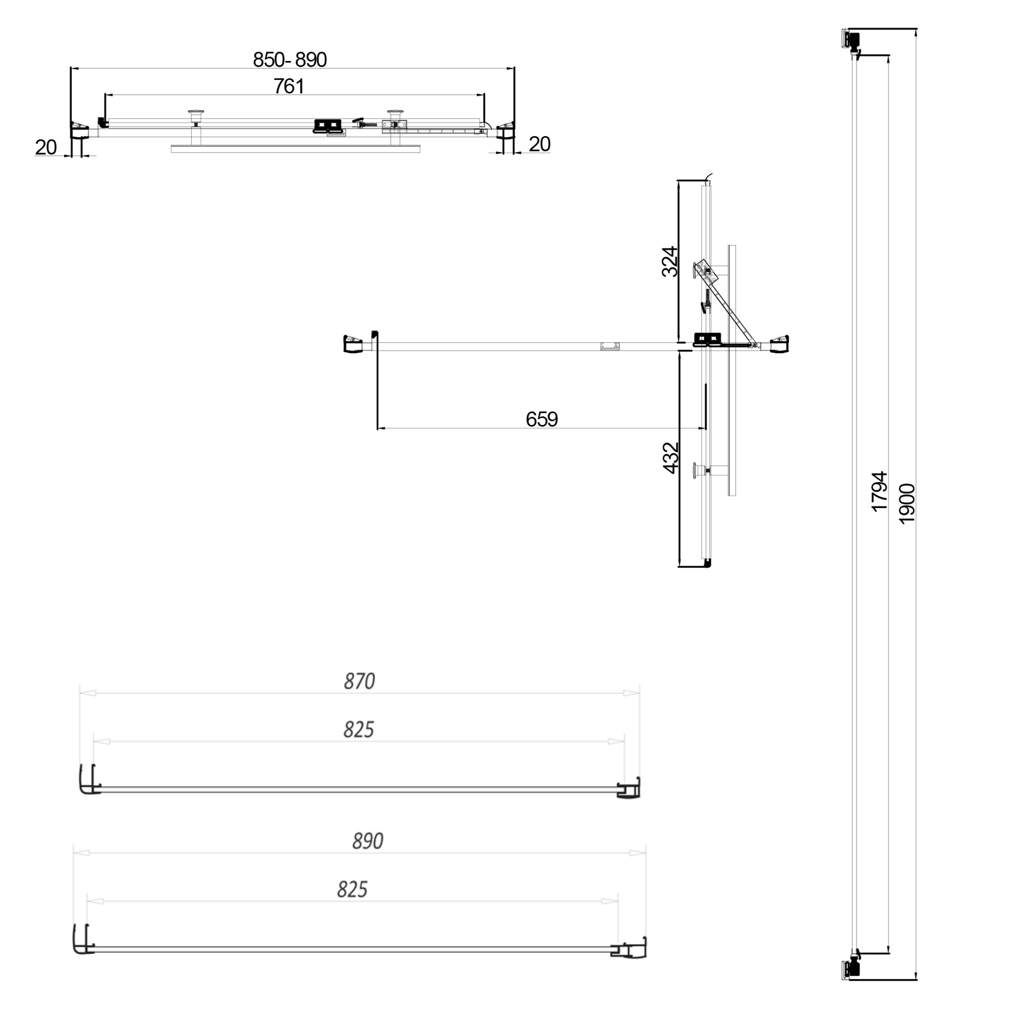 Harbour i8 Easy Clean Infold 8mm Shower Door & Optional Side Panel