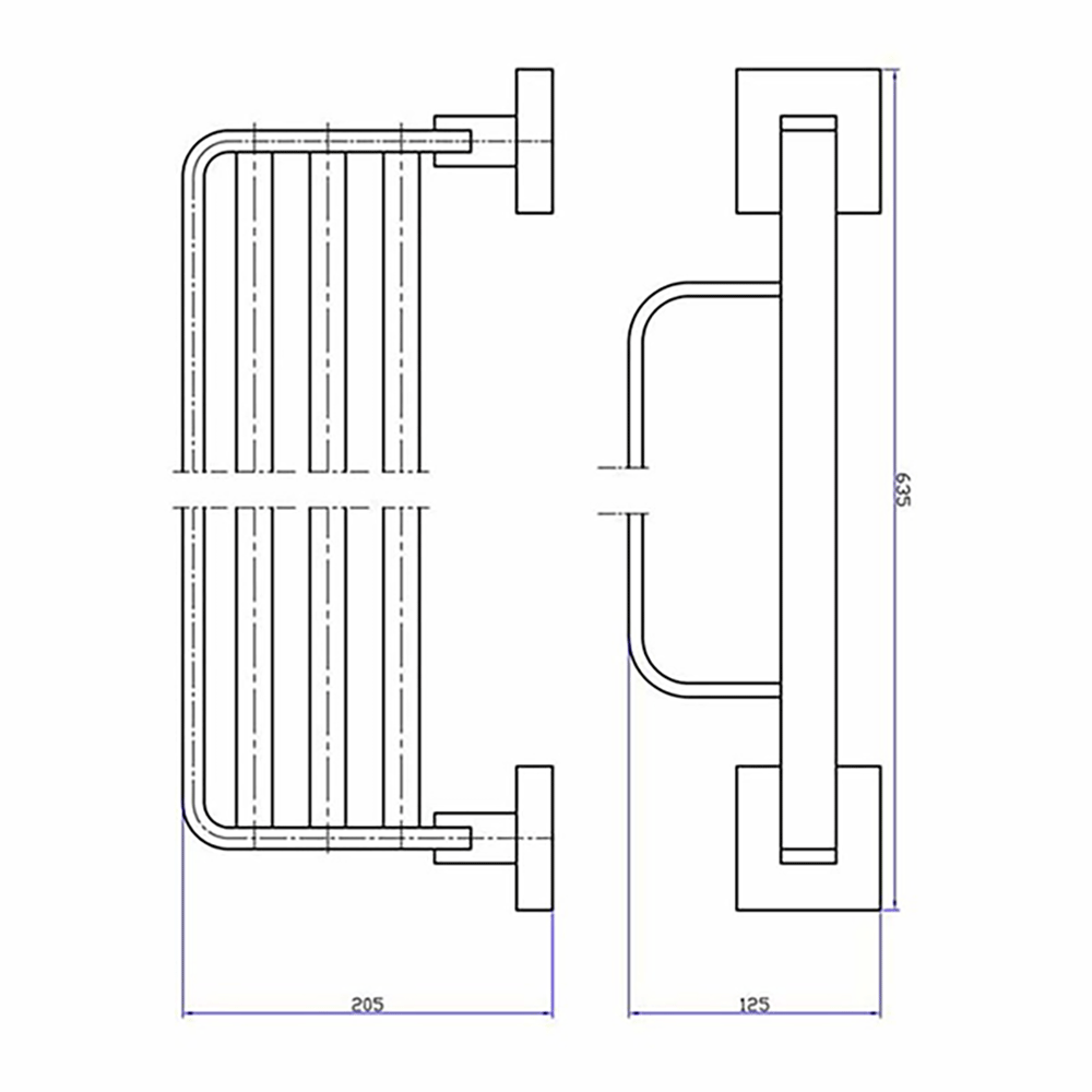 Crosswater Zeya 2 Tier Towel Rail - 635mm