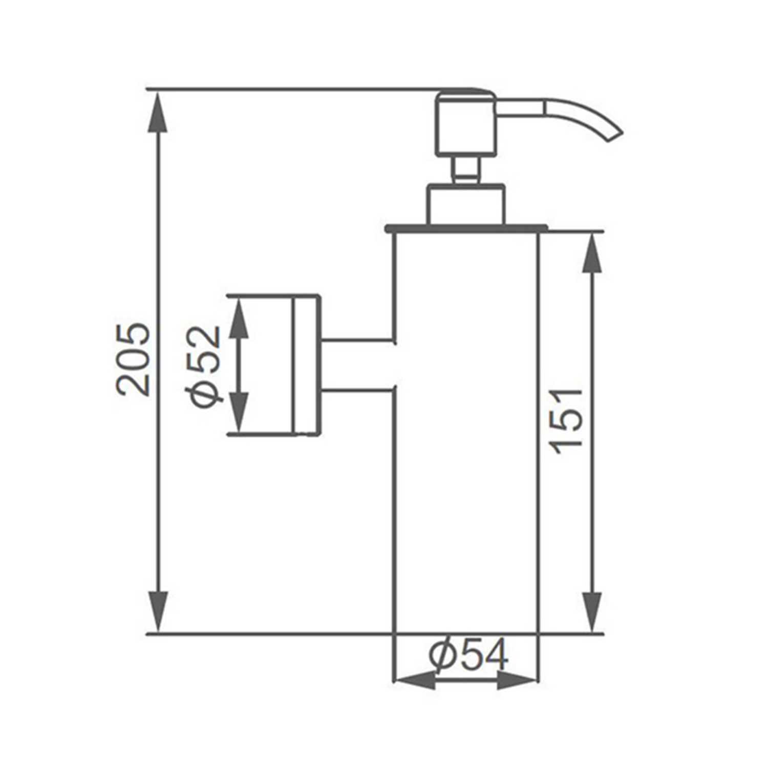 VOS Wall Mounted Soap Dispenser - Brushed Bronze