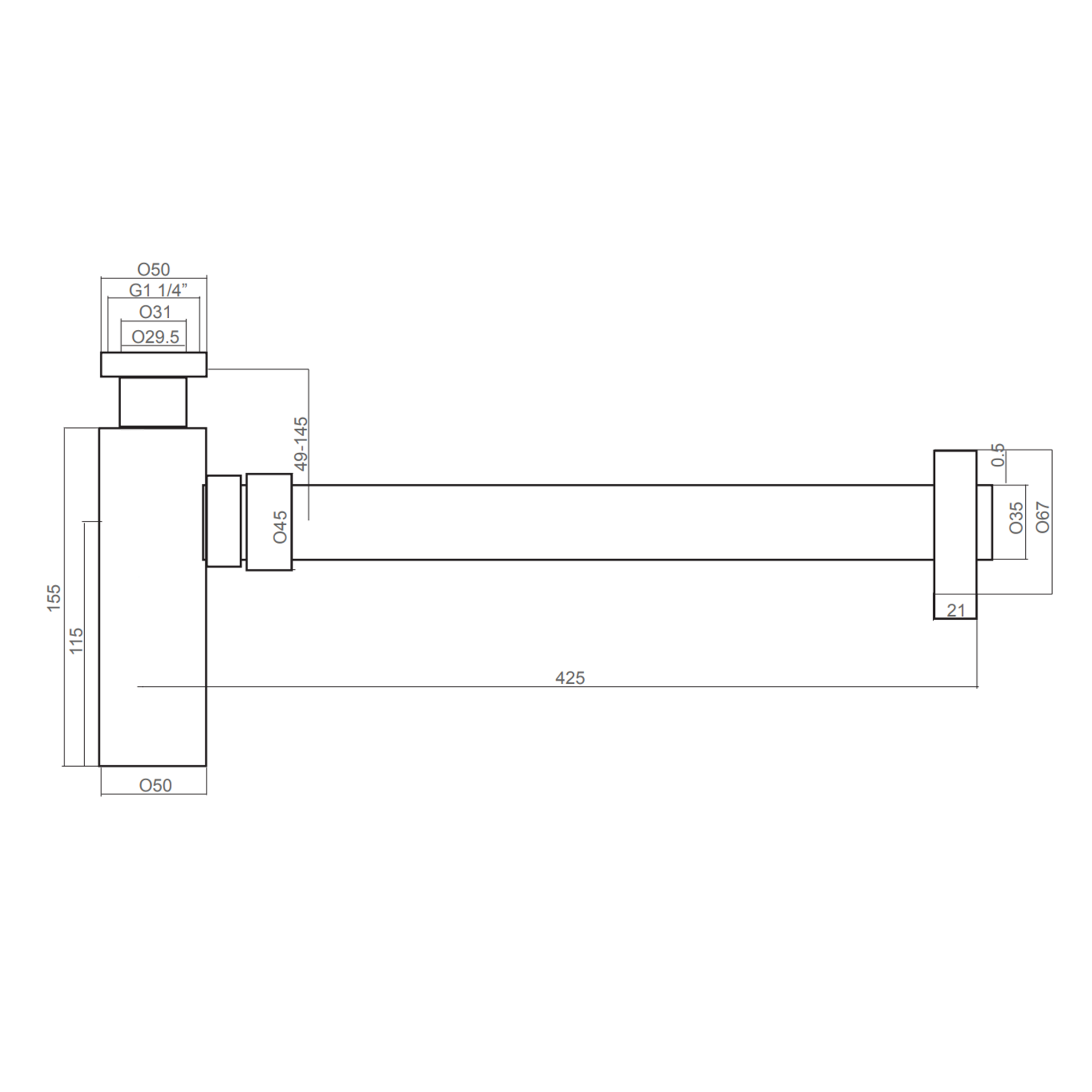 Crosswater MPRO Millennium Tall Bottle Trap