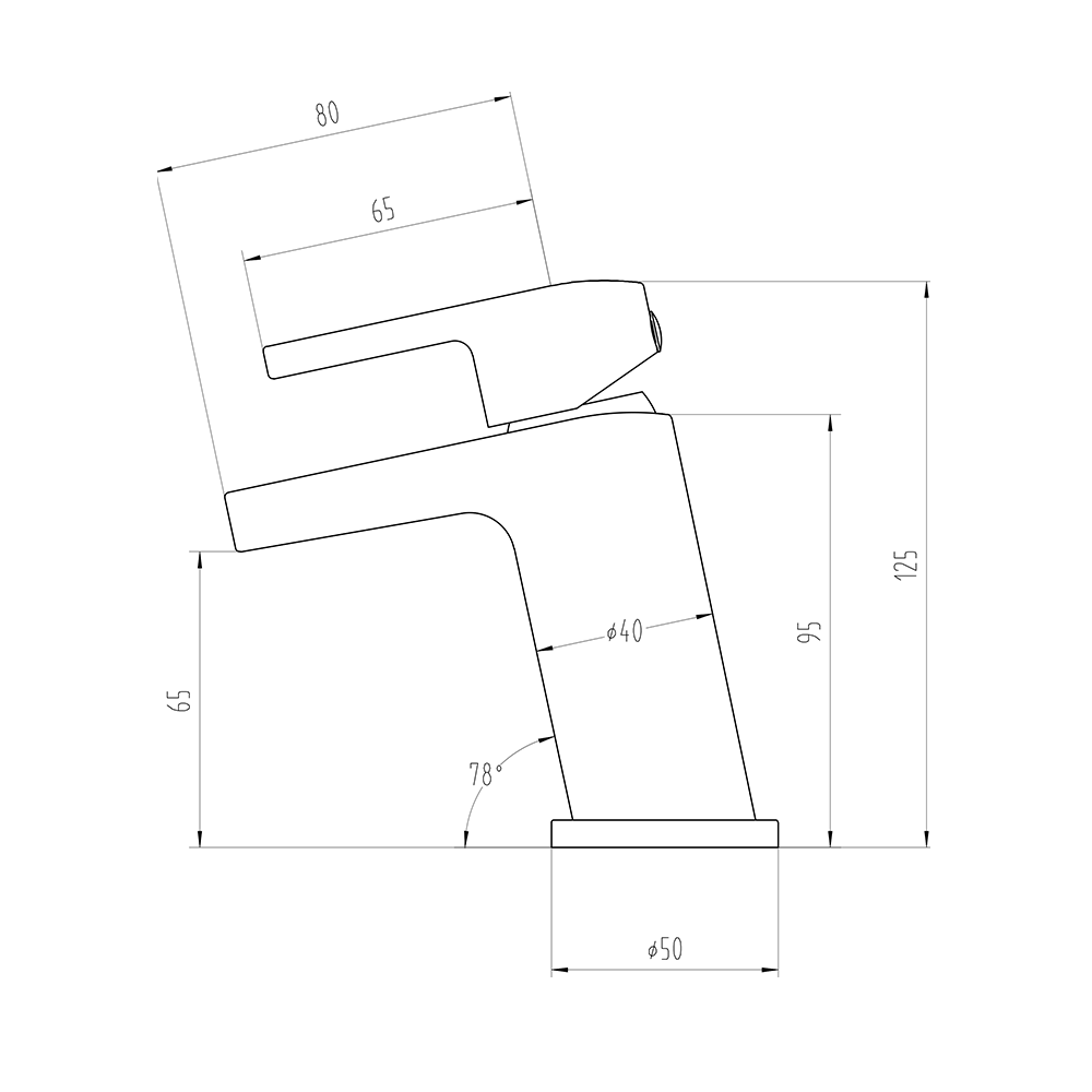 Vellamo Poise Mini Mono Basin Mixer with Push Waste - Chrome