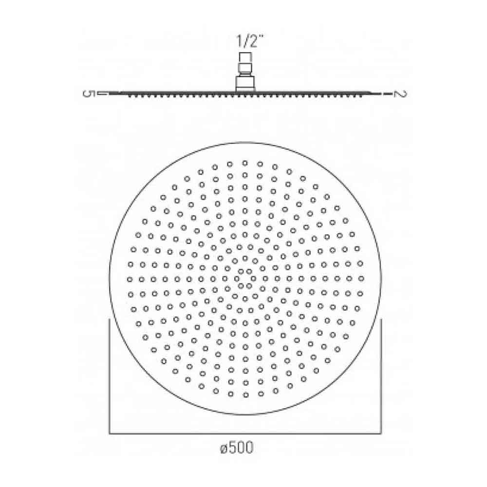 Vado Aquablade Slimline Round Shower Head