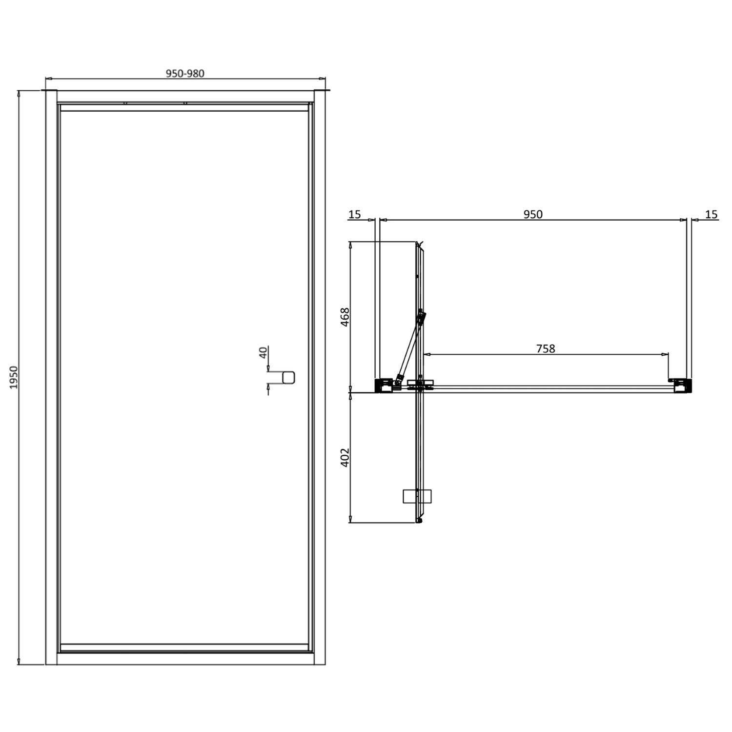 Crosswater Clear 6 6mm Matt Black Infold Door & Optional Side Panel