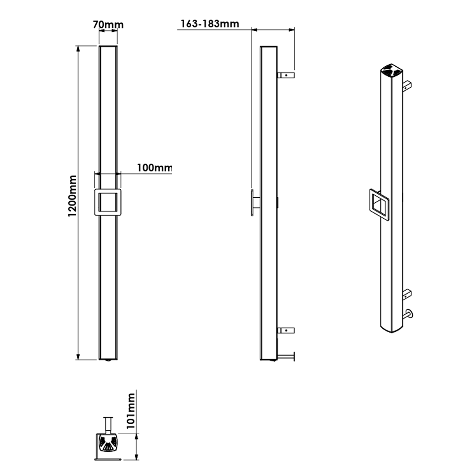 Carisa Vesta Single Electric Towel Bar