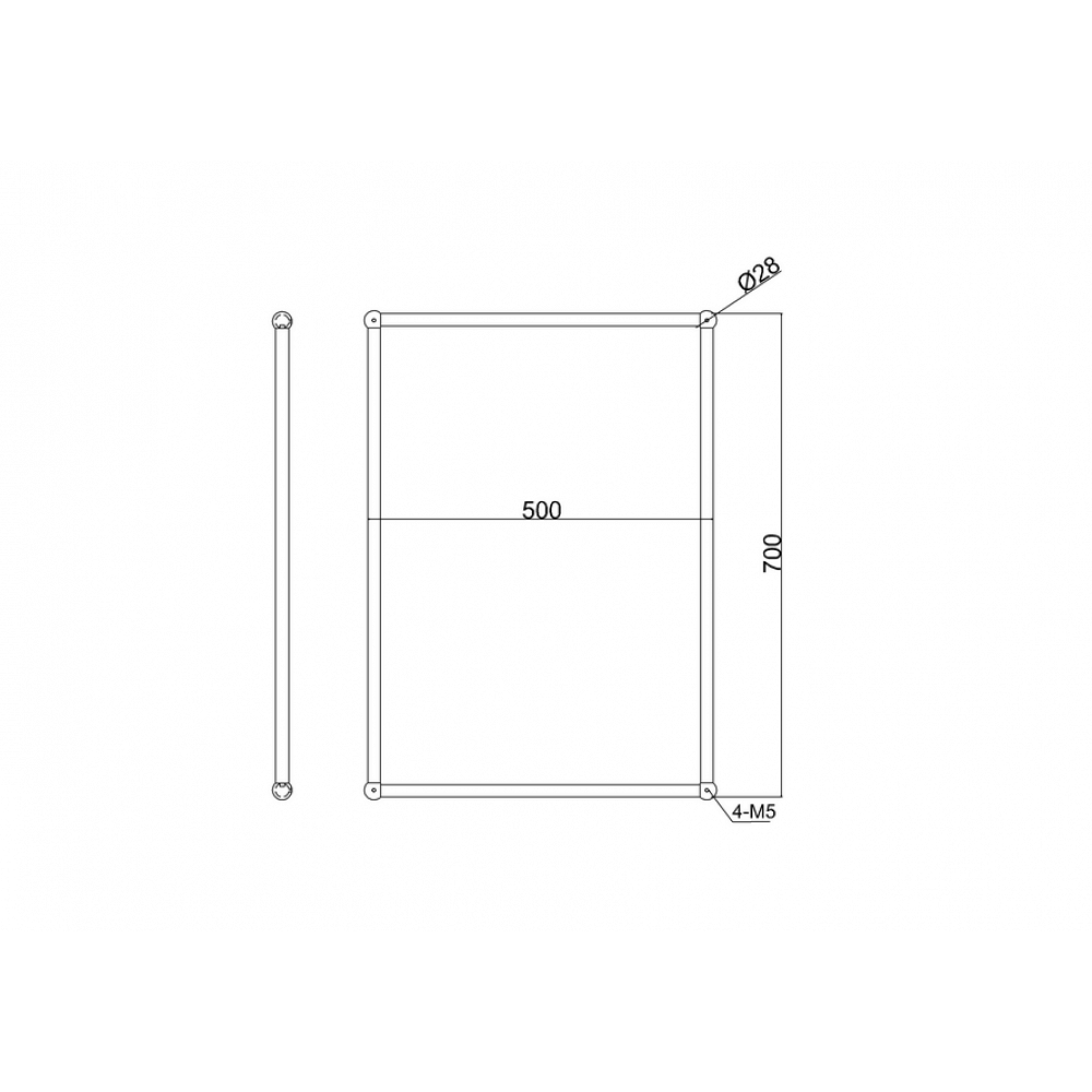 Burlington Rectangular Framed Mirror 500 x 700mm