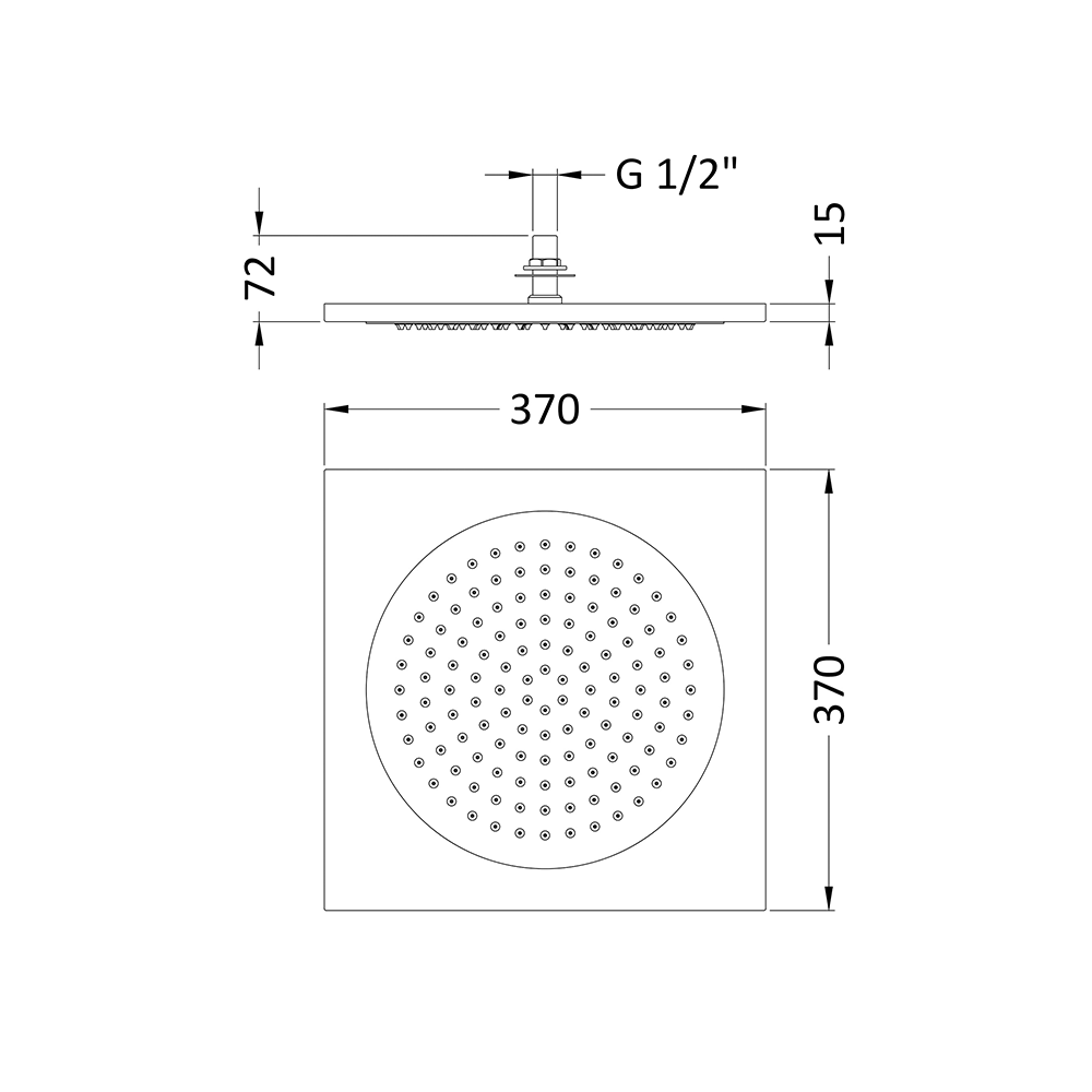 Drench Ceiling-Recessed Tile Fixed Shower Head