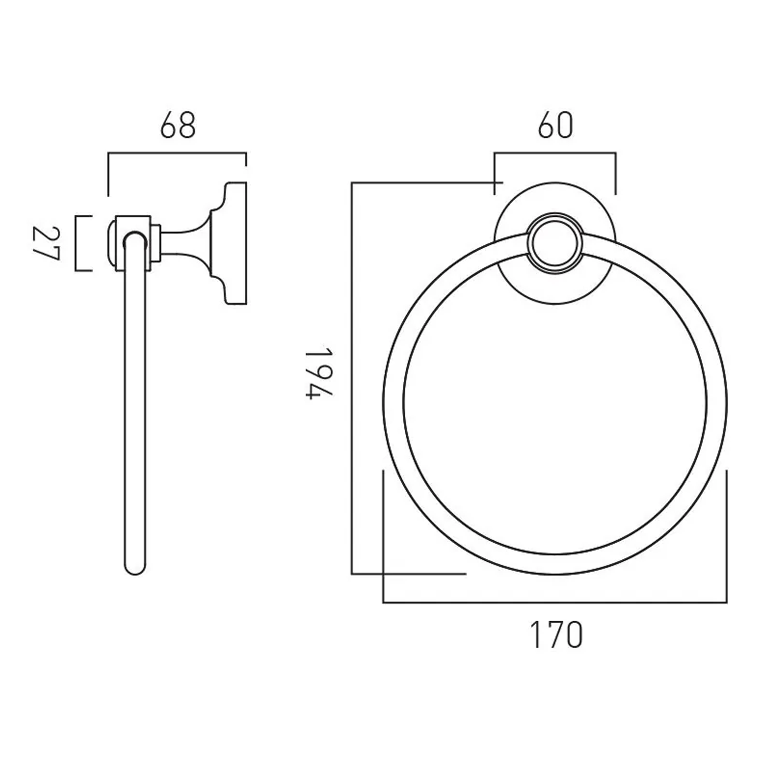 Booth & Co Axbridge Towel Ring
