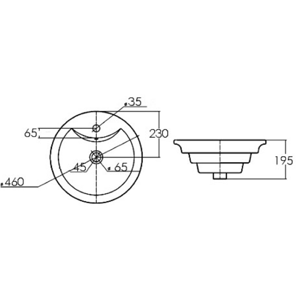 Alana 460mm Round Countertop Basin