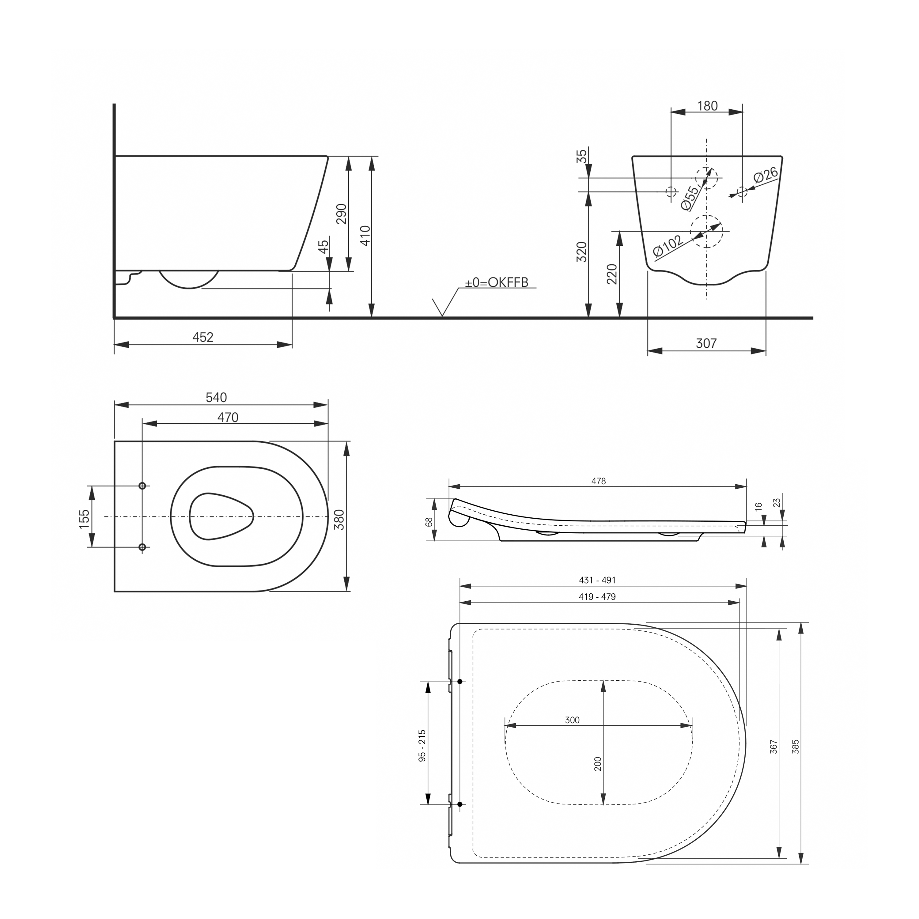 TOTO RP Rimless Wall Hung Toilet with Slimline Soft Close Seat