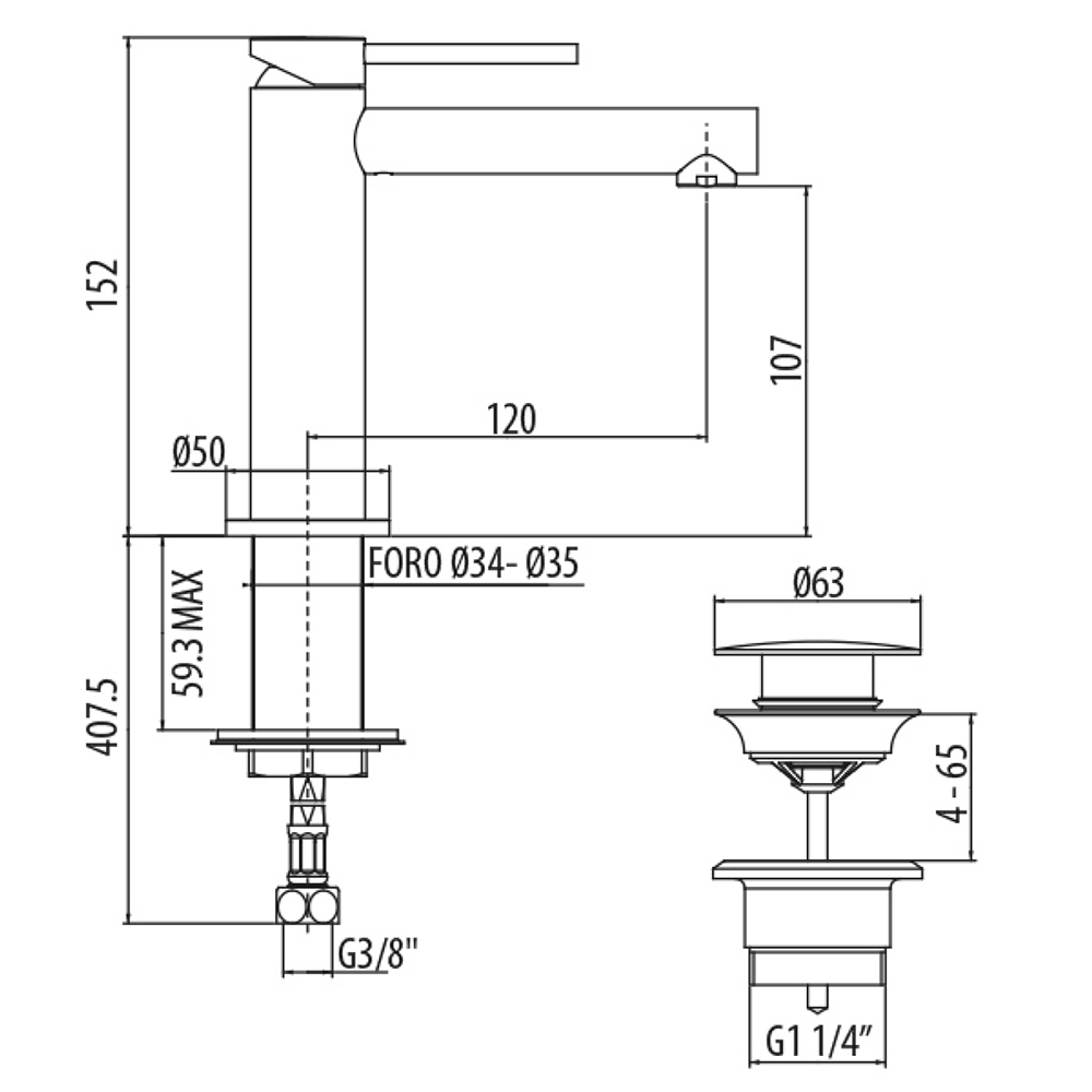 Miller Matt Black Mono Basin Mixer with Waste
