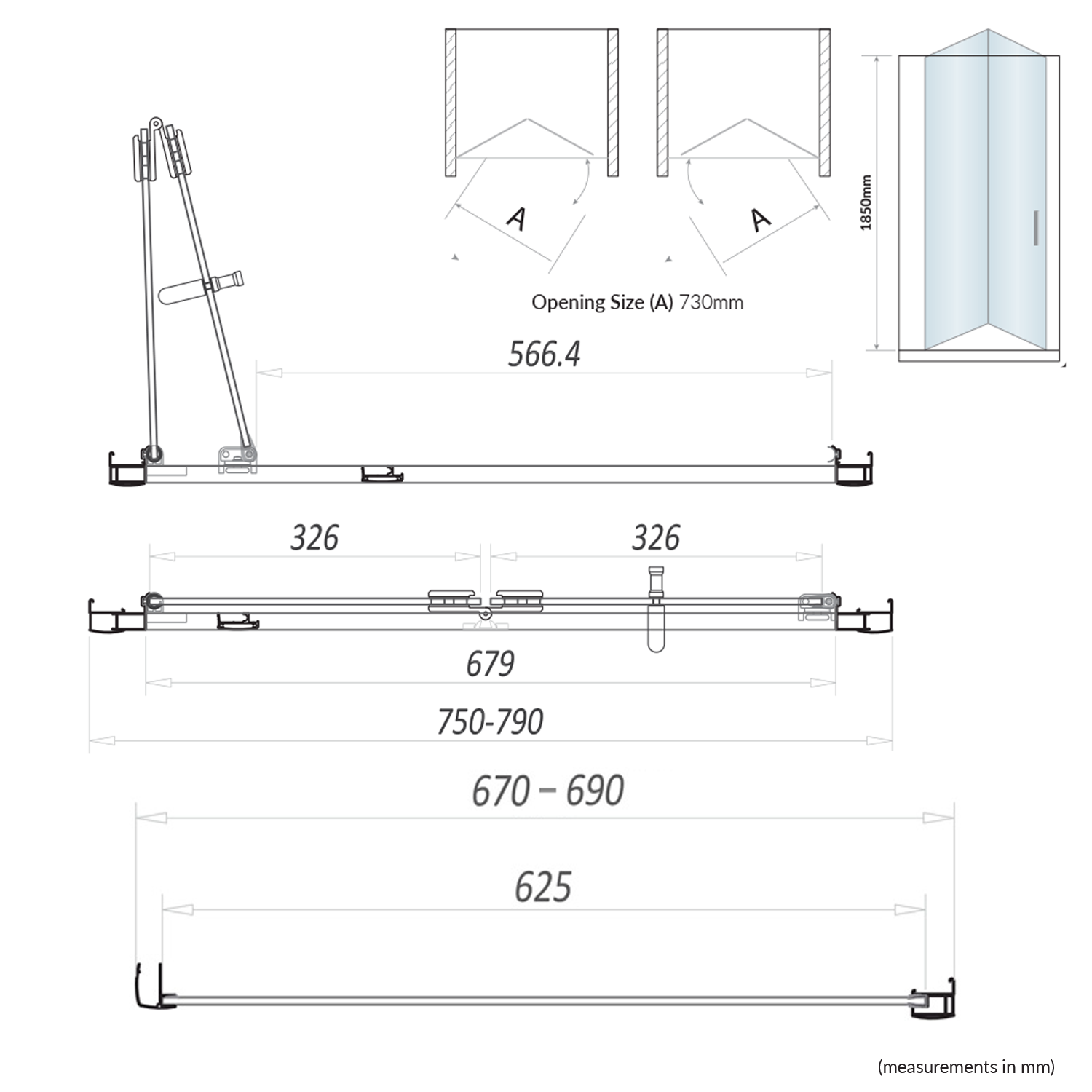 Harbour i6 Easy Clean 6mm Bi-Fold Shower Door & Optional Side Panel