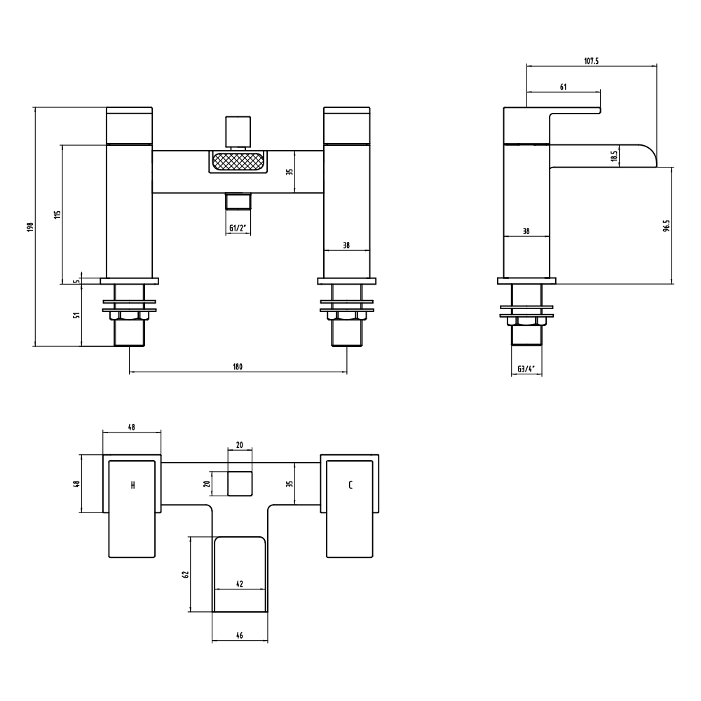 Vellamo Reve Waterfall Bath Shower Mixer Tap