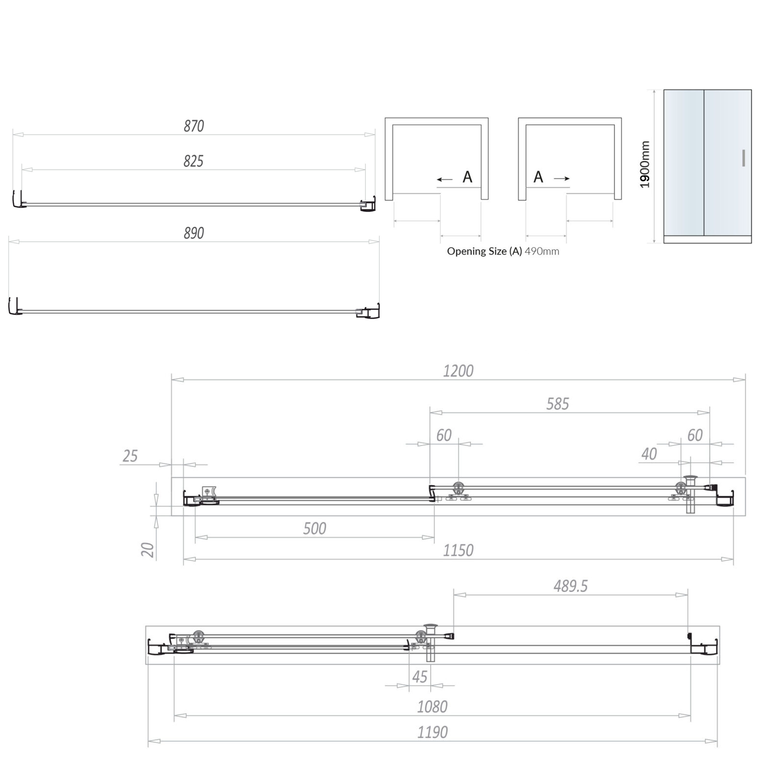 Harbour i6 Easy Clean Brushed Brass 6mm Sliding Shower Door & Optional Side Panel