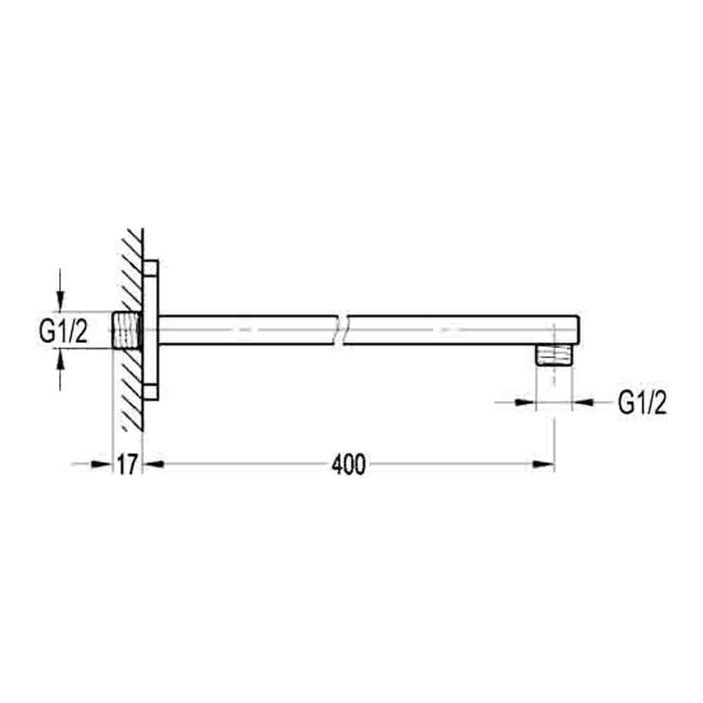 Imex Square 400mm Shower Arm