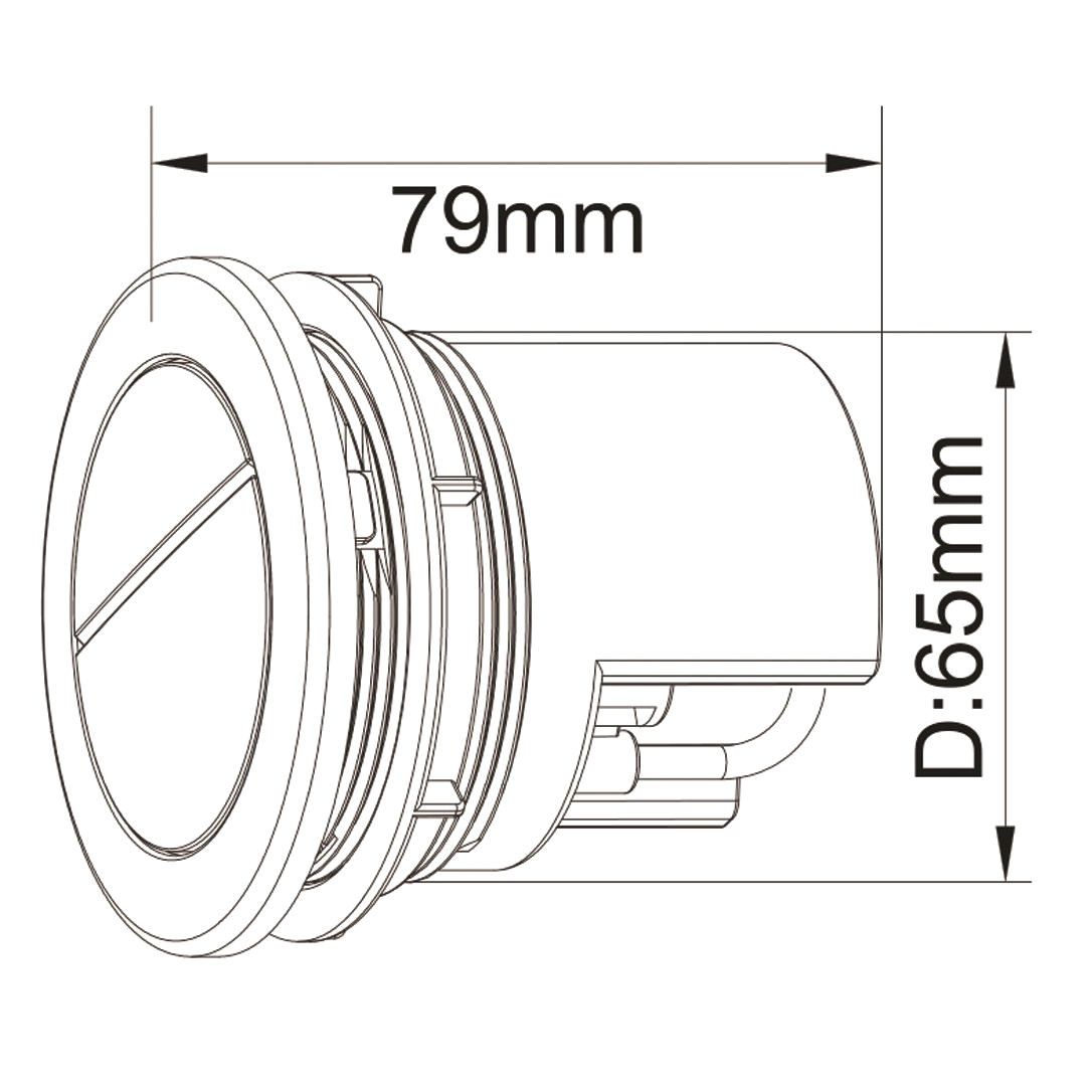Harbour Concealed Cistern Flush Button - Matt Black