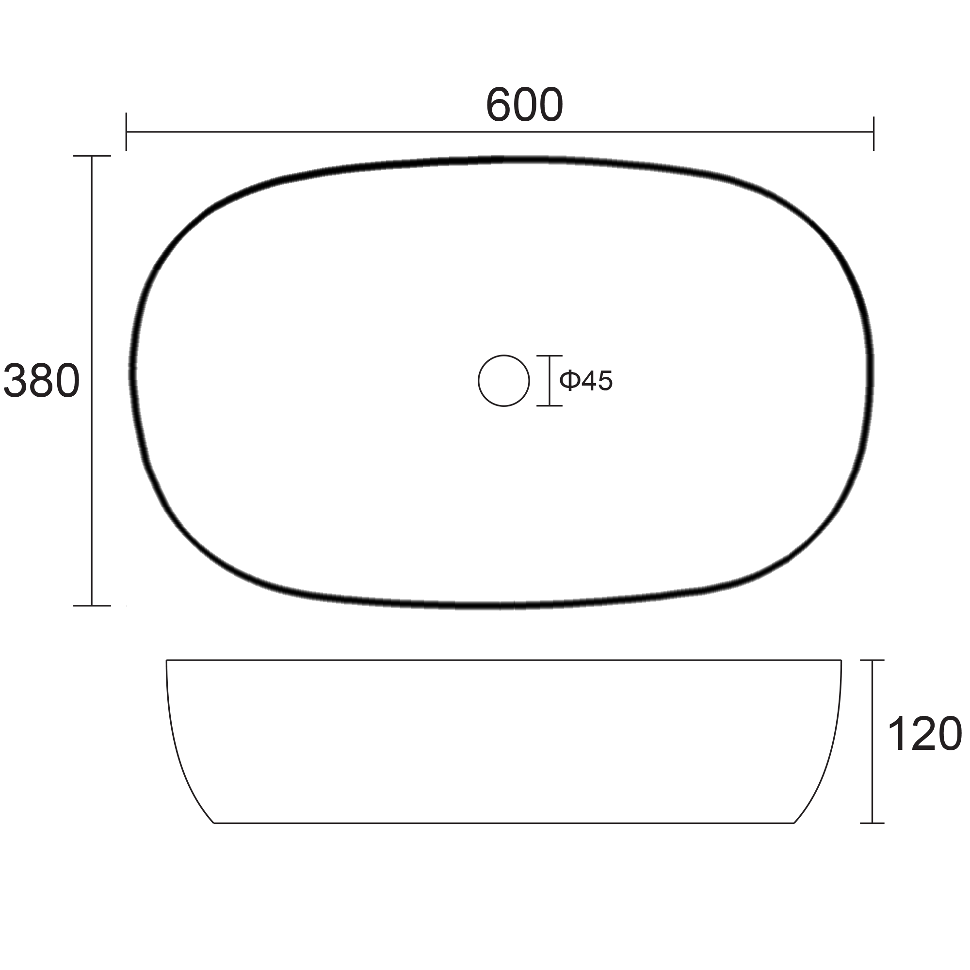 Sophia Oval Countertop Basin - 600 x 380mm