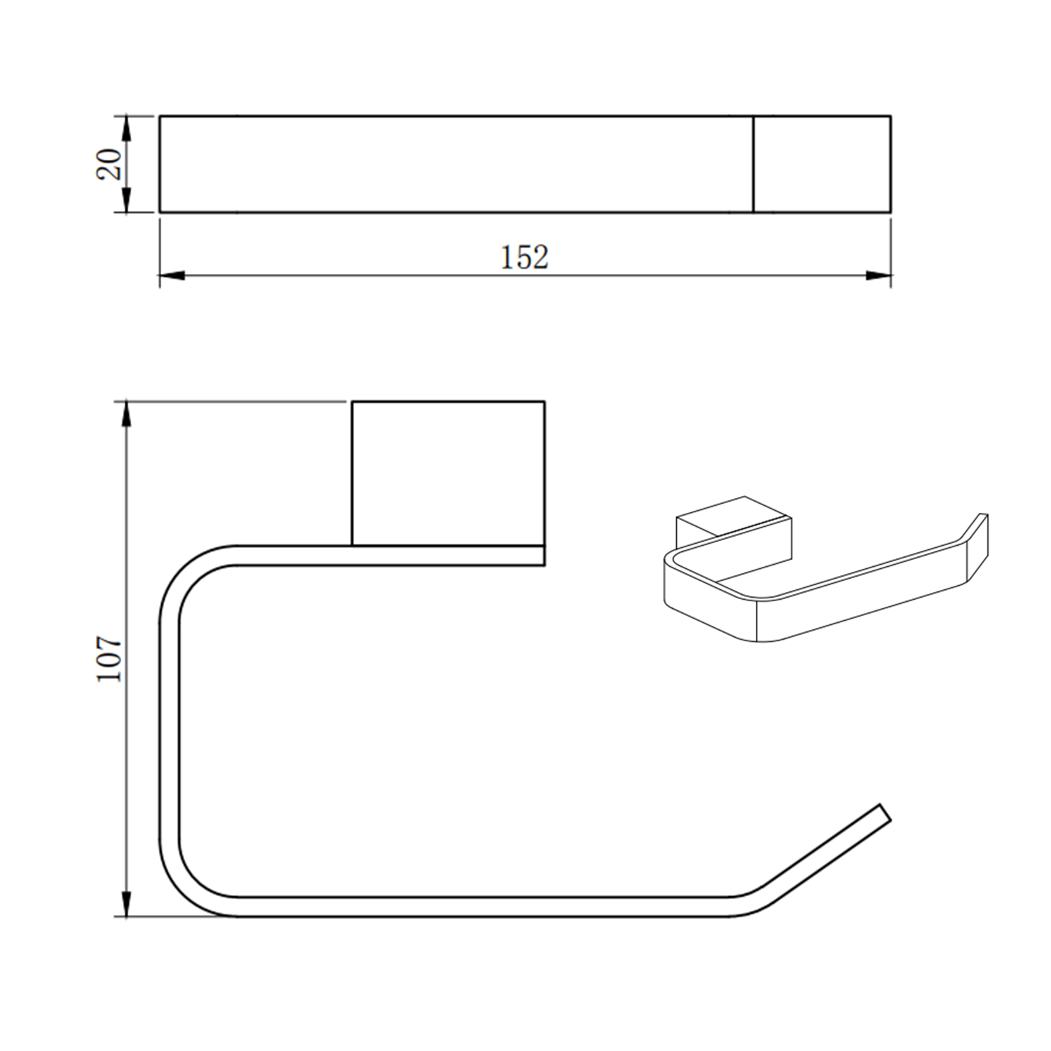 Harbour Status Matt Black Toilet Roll Holder