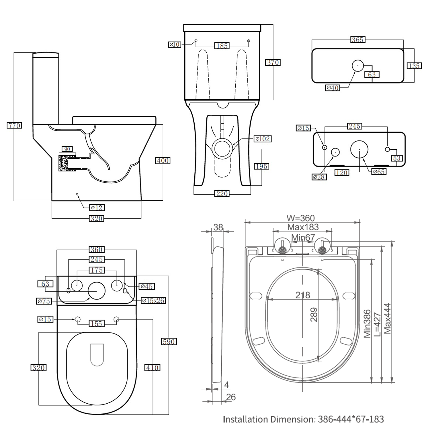 Harbour Identity Rimless Close Coupled Toilet & Soft Close Seat