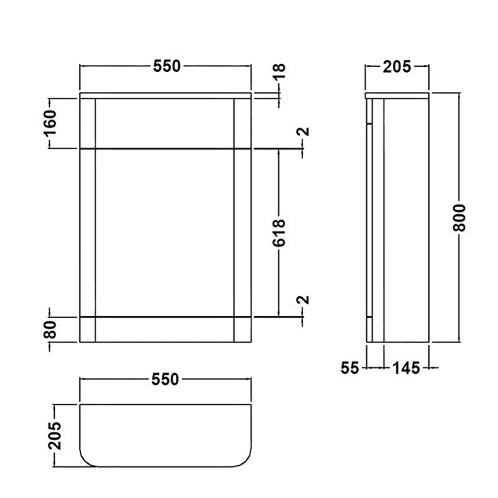 Harbour Grace 550mm Back to Wall Toilet Unit - White