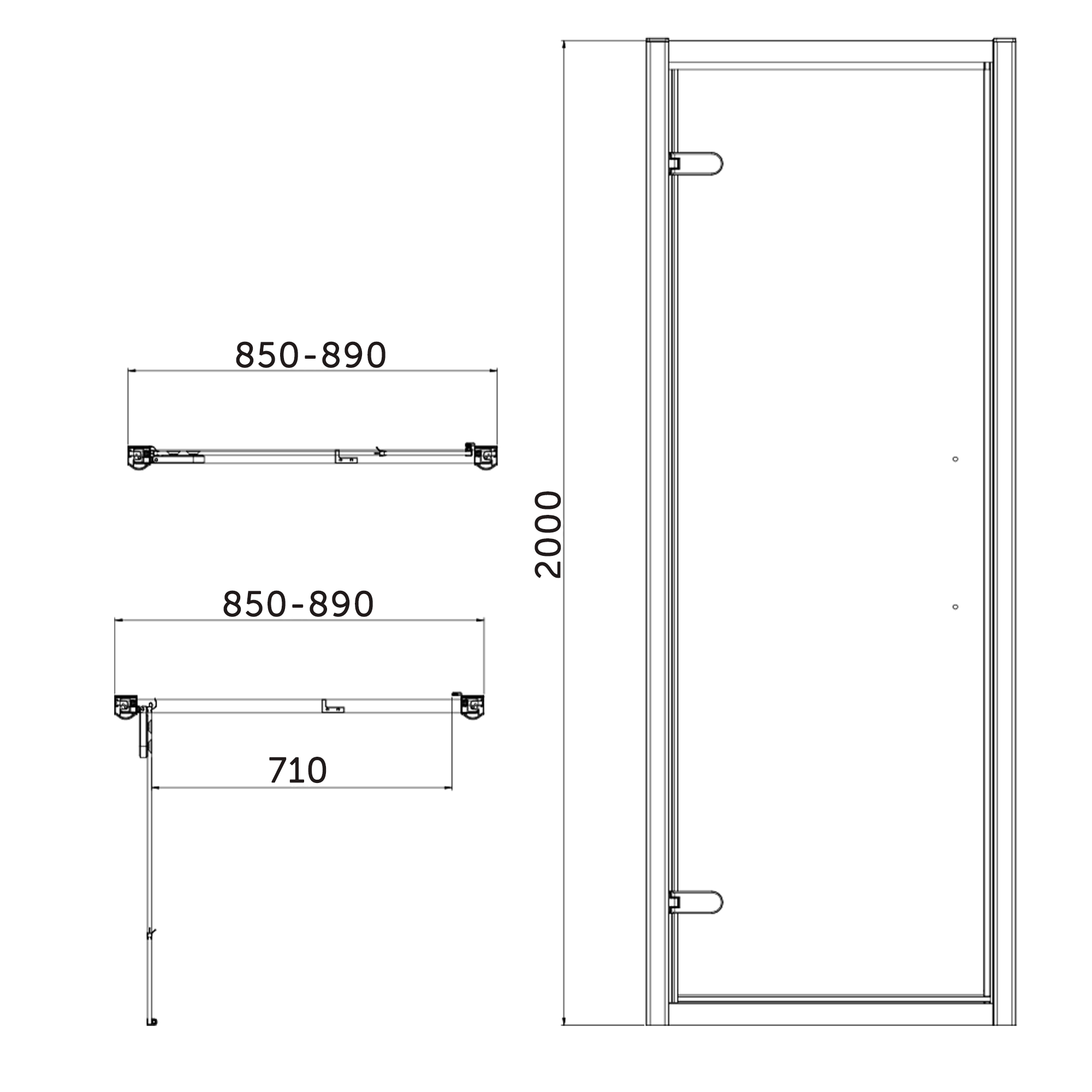 Burlington Classique 1909 8mm Gold Hinged Shower Door & Optional Side Panel