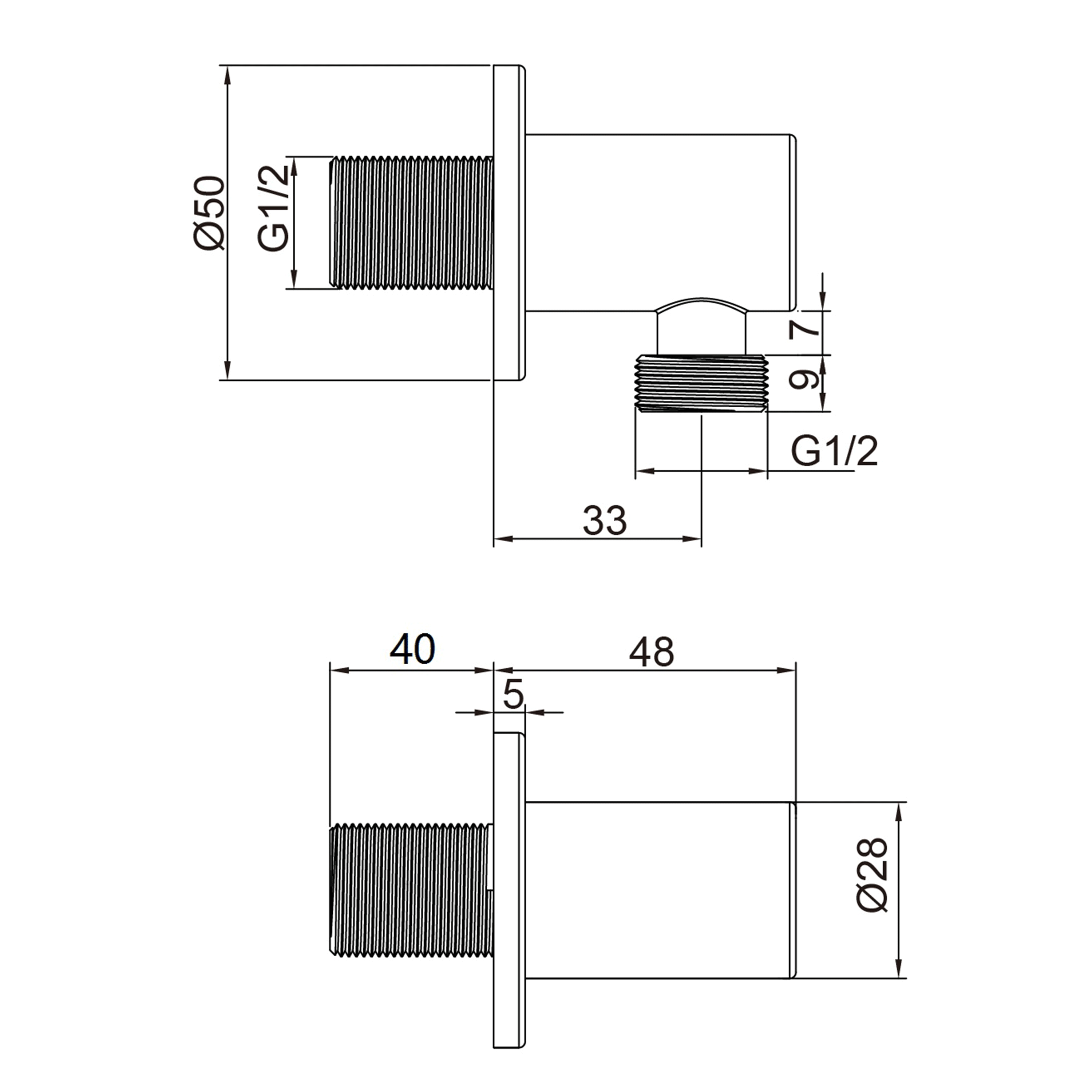 Harbour Clarity Brushed Brass Wall Outlet & Elbow