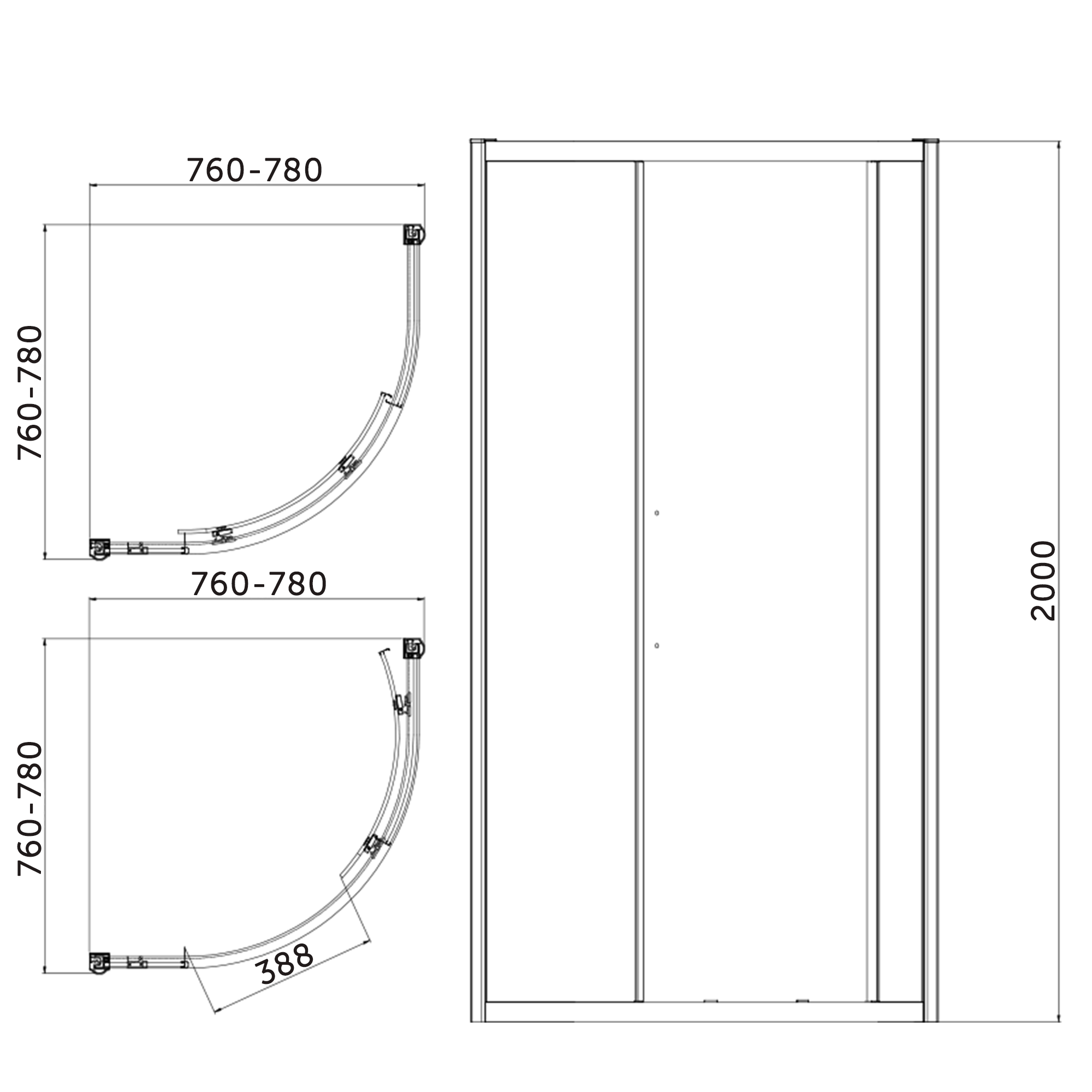 Burlington Classique 1909 8mm Chrome Quadrant Shower Enclosure