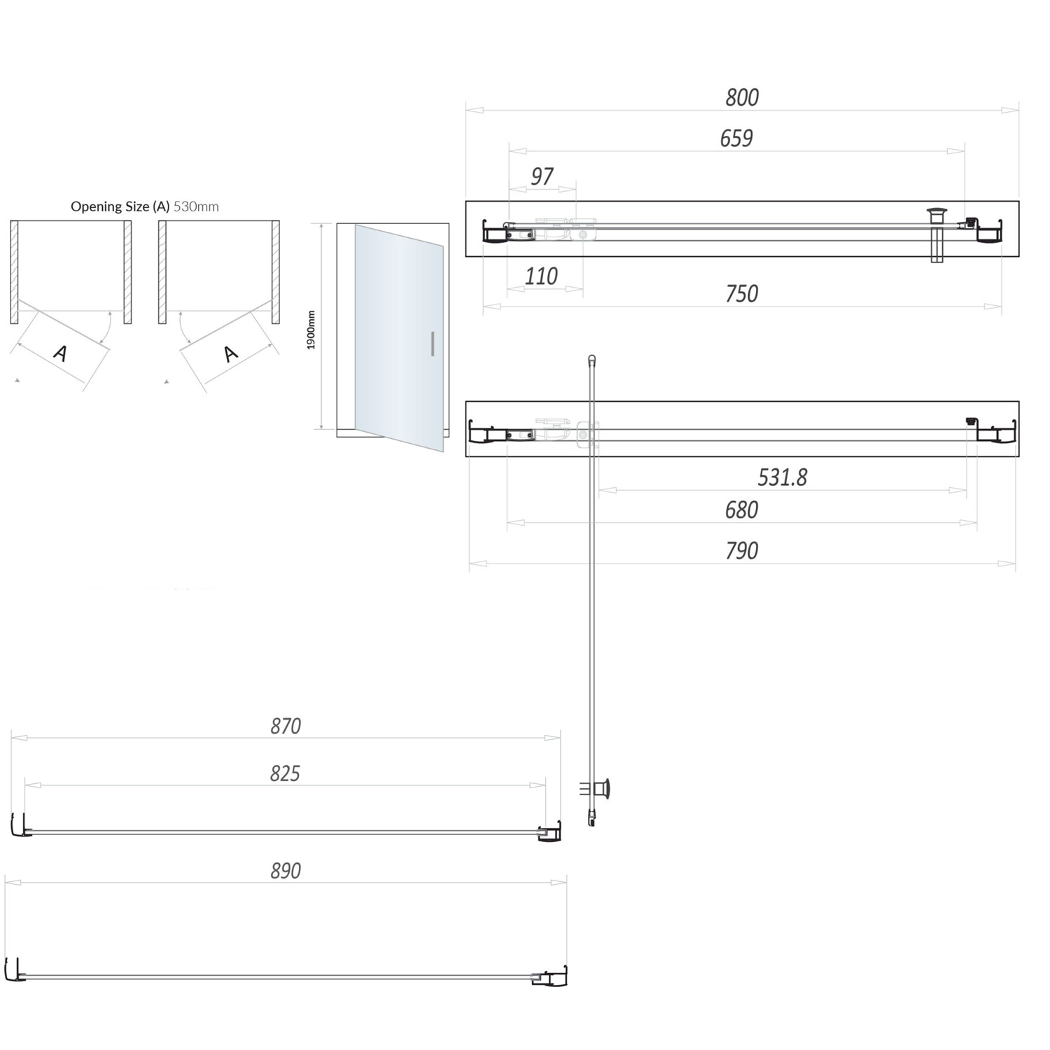 Harbour i6 Easy Clean Brushed Brass 6mm Pivot Shower Door & Optional Side Panel