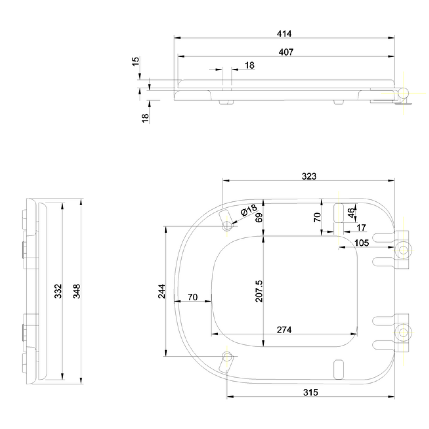 Burlington Riviera Soft Close White Toilet Seat