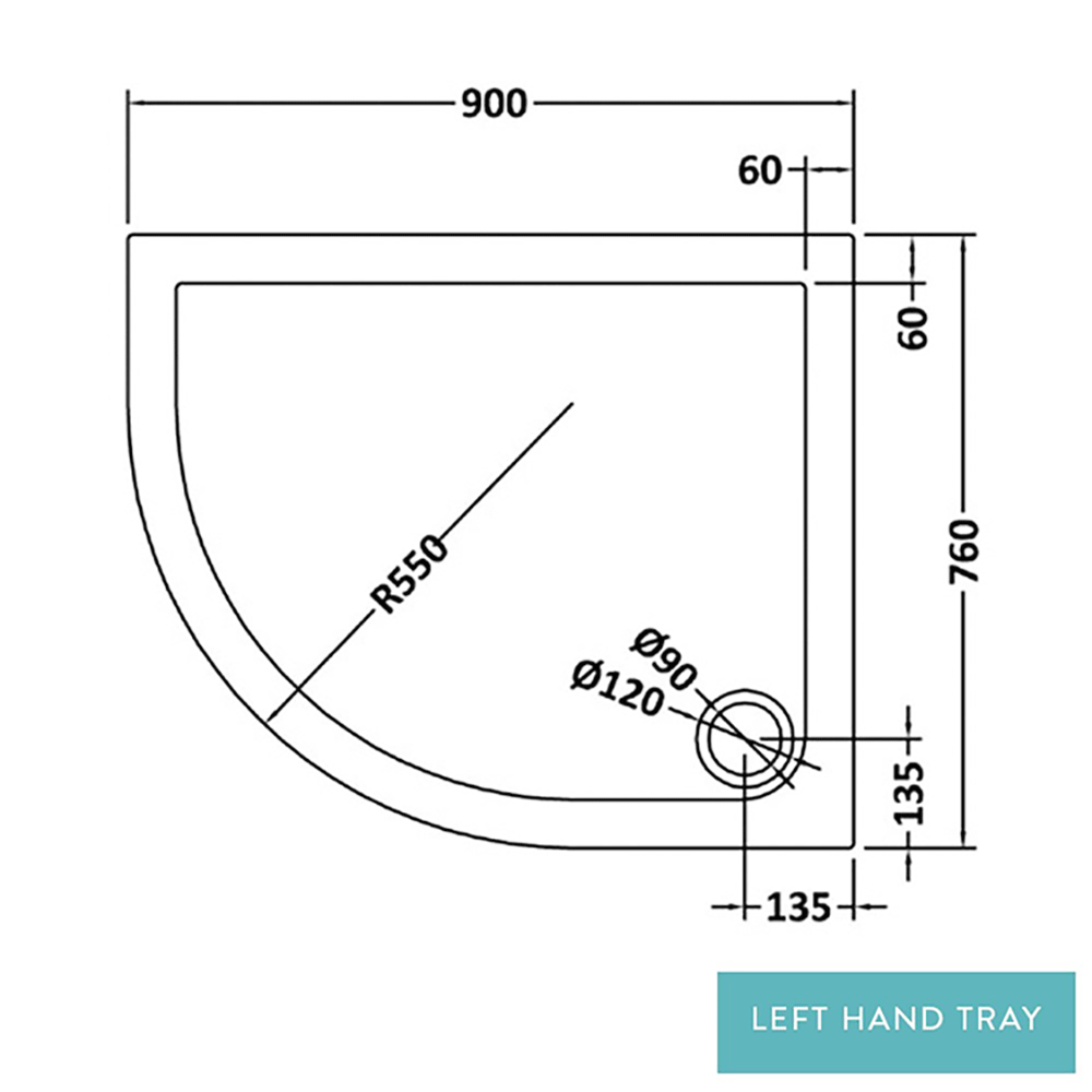 Drench MineralStone Low Profile Quadrant Shower Tray
