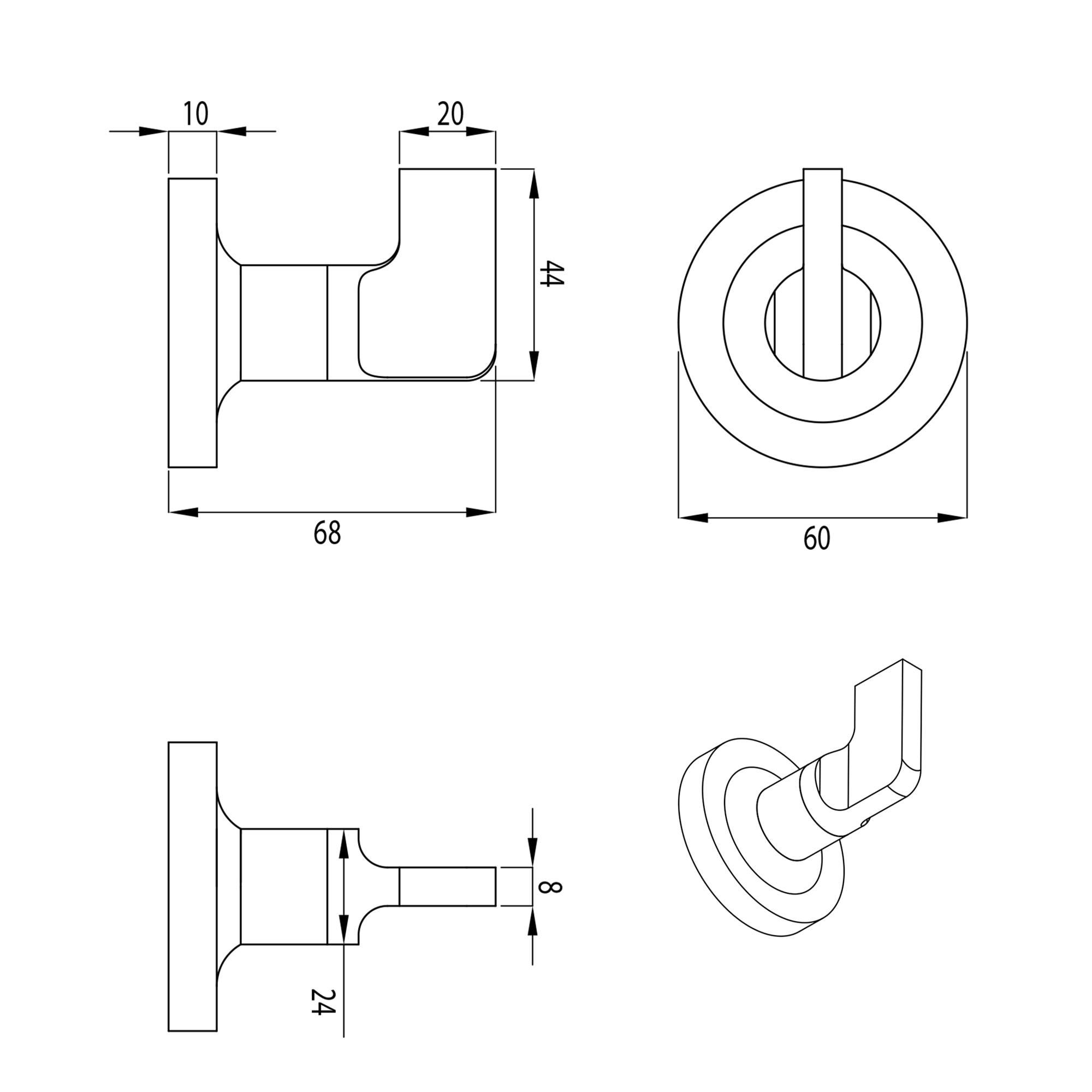 Origins Living Baxter Brushed Brass Robe Hook