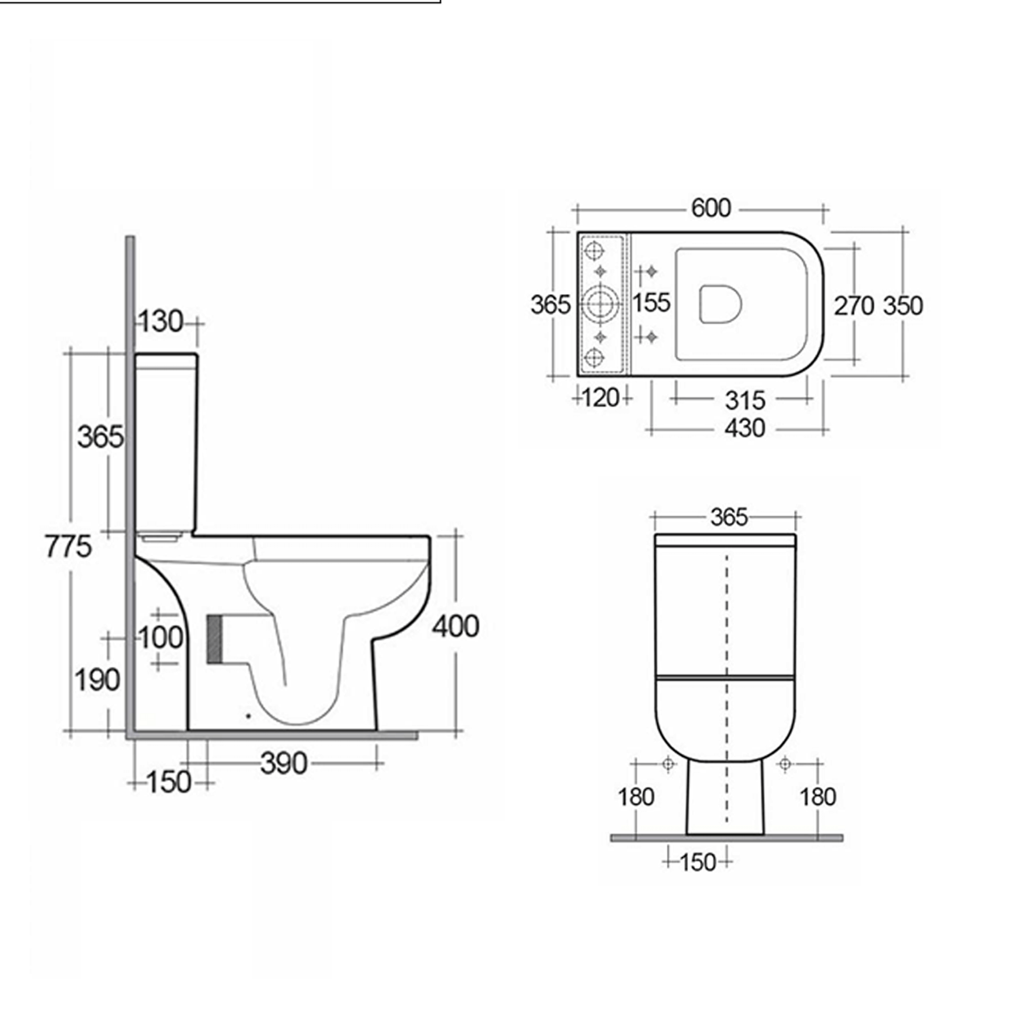RAK Series 600 Close Coupled Toilet & Soft Close Seat