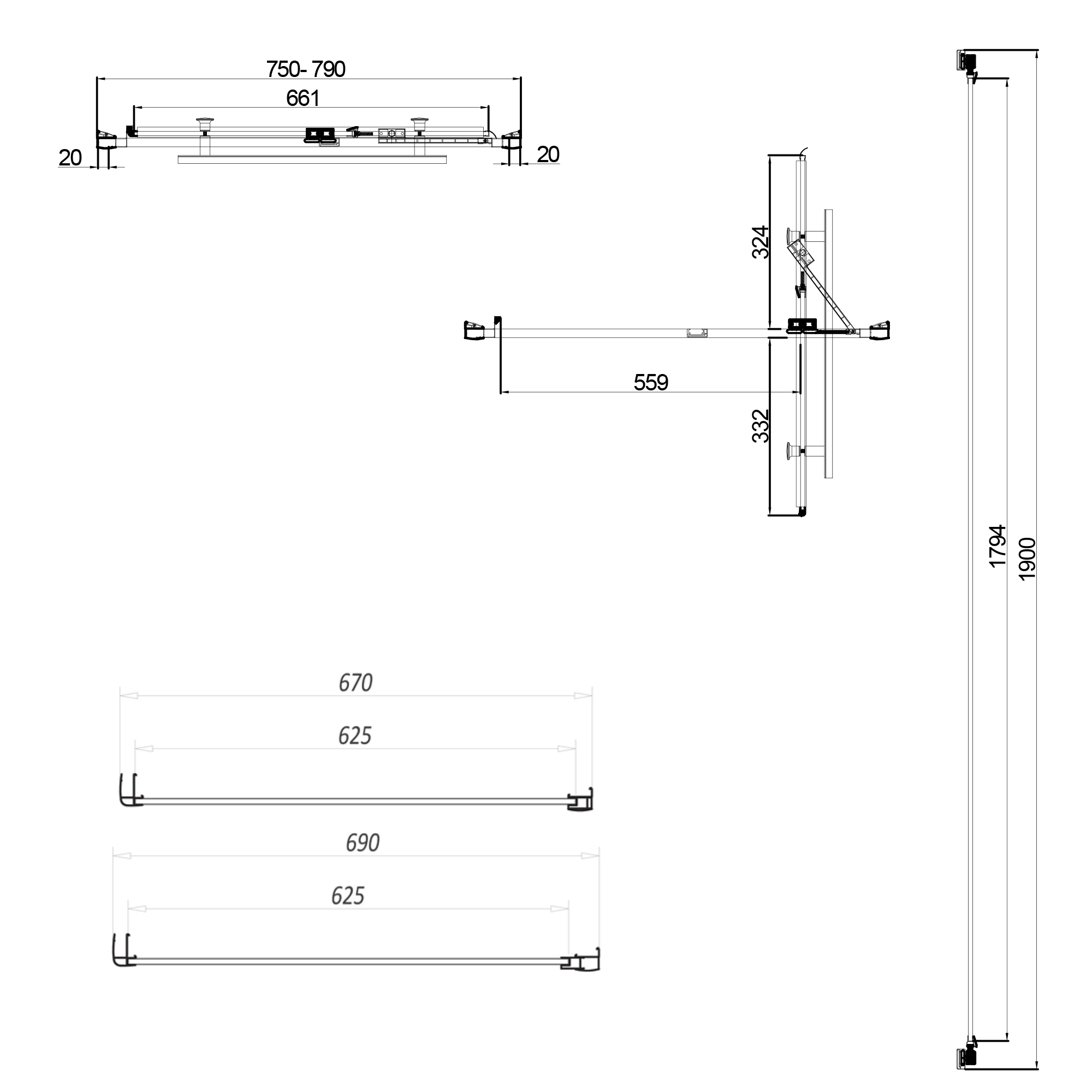 Harbour i8 Easy Clean Infold 8mm Shower Door & Optional Side Panel