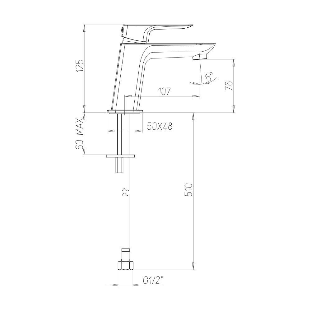 Crosswater North Mini Basin Mixer Tap - Chrome