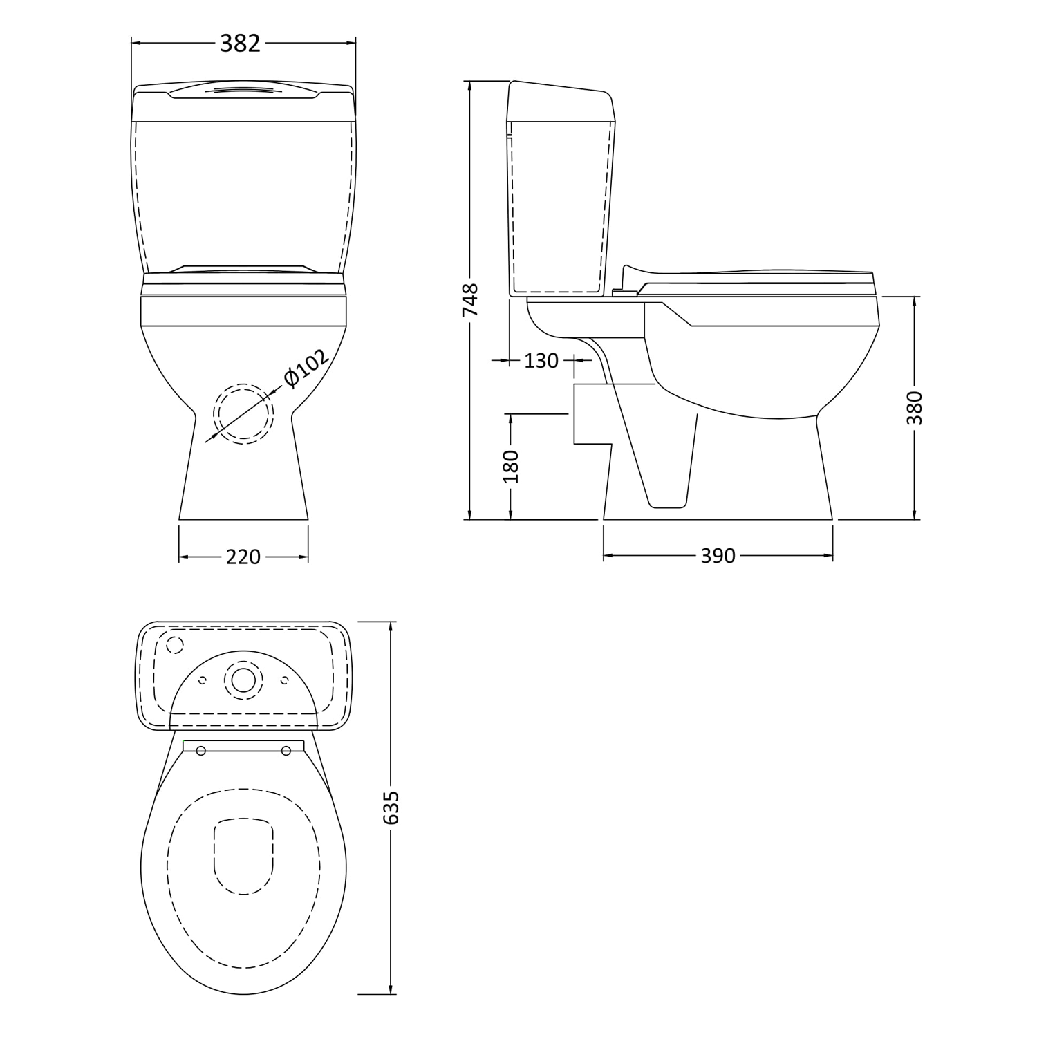Emma Close Coupled Toilet & Seat