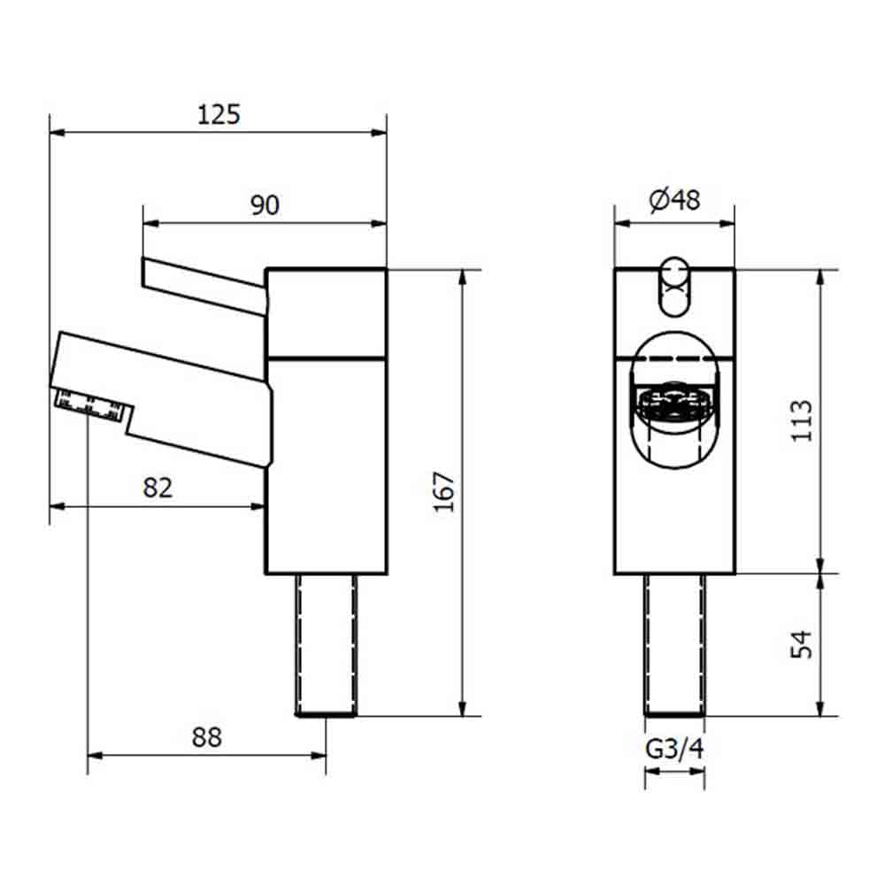 Vellamo Damien Bath Pillar Taps