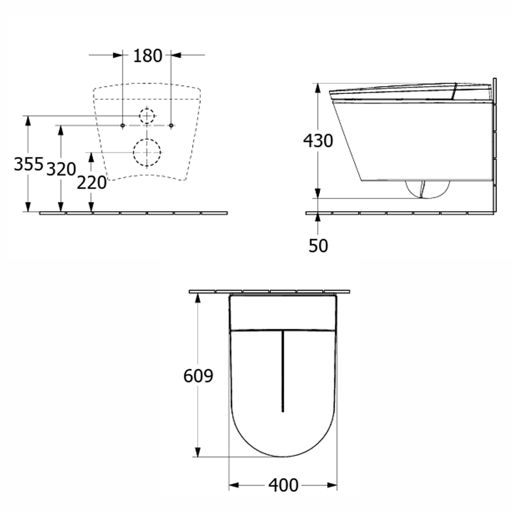 Villeroy & Boch Tivo Wall Hung Smart Toilet with Soft Close Heated Seat & Remote Control