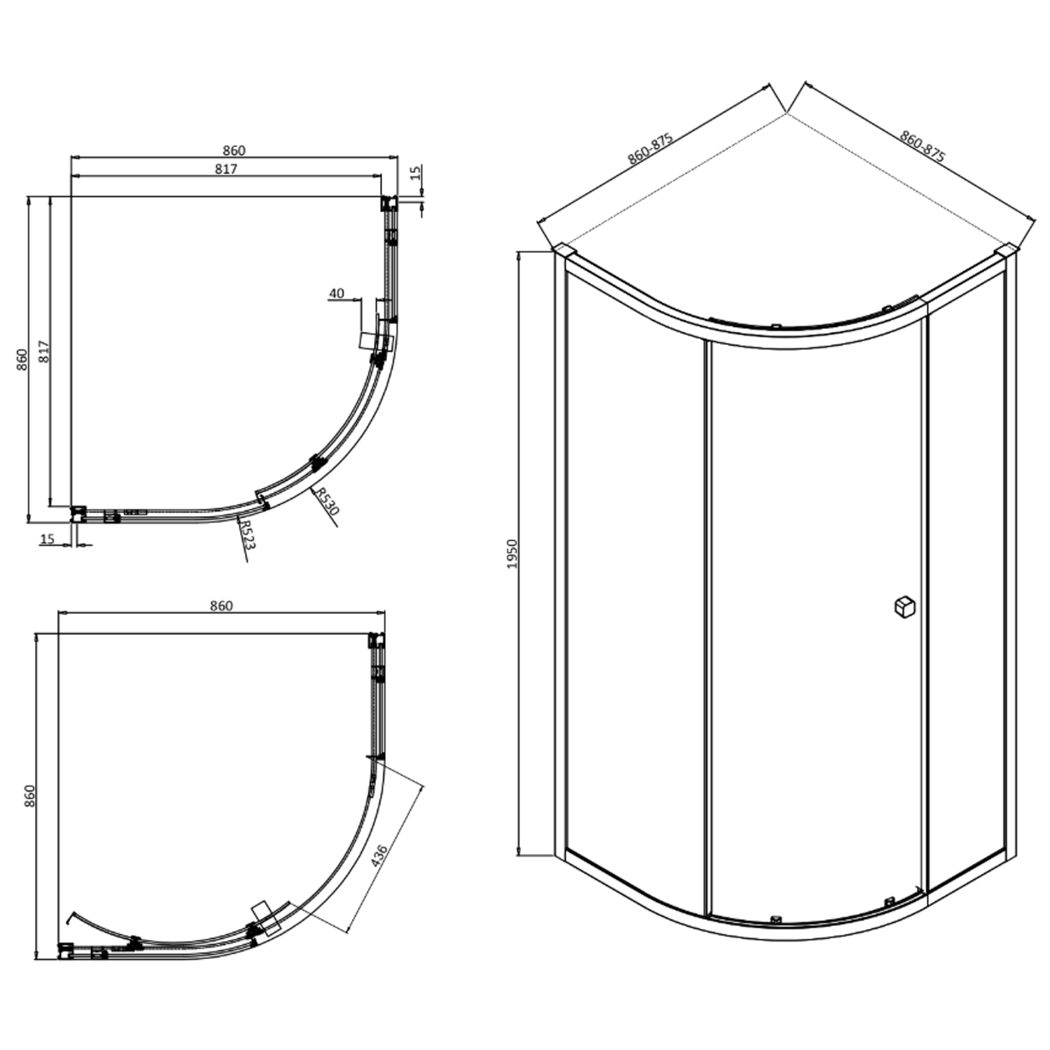 Crosswater Clear 6 6mm Sliding Single Door Quadrant Shower Enclosure
