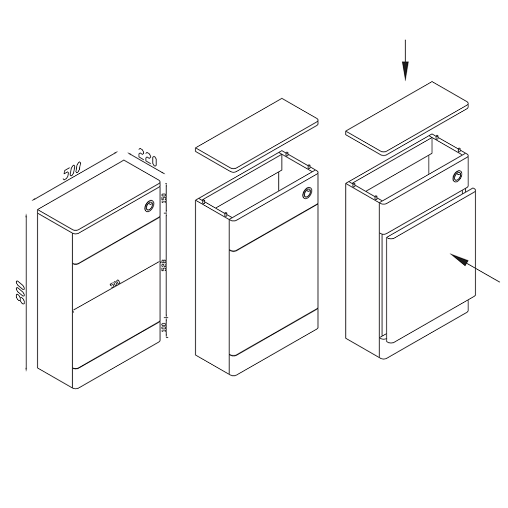 Harbour Identity 500mm Back to Wall Toilet Unit