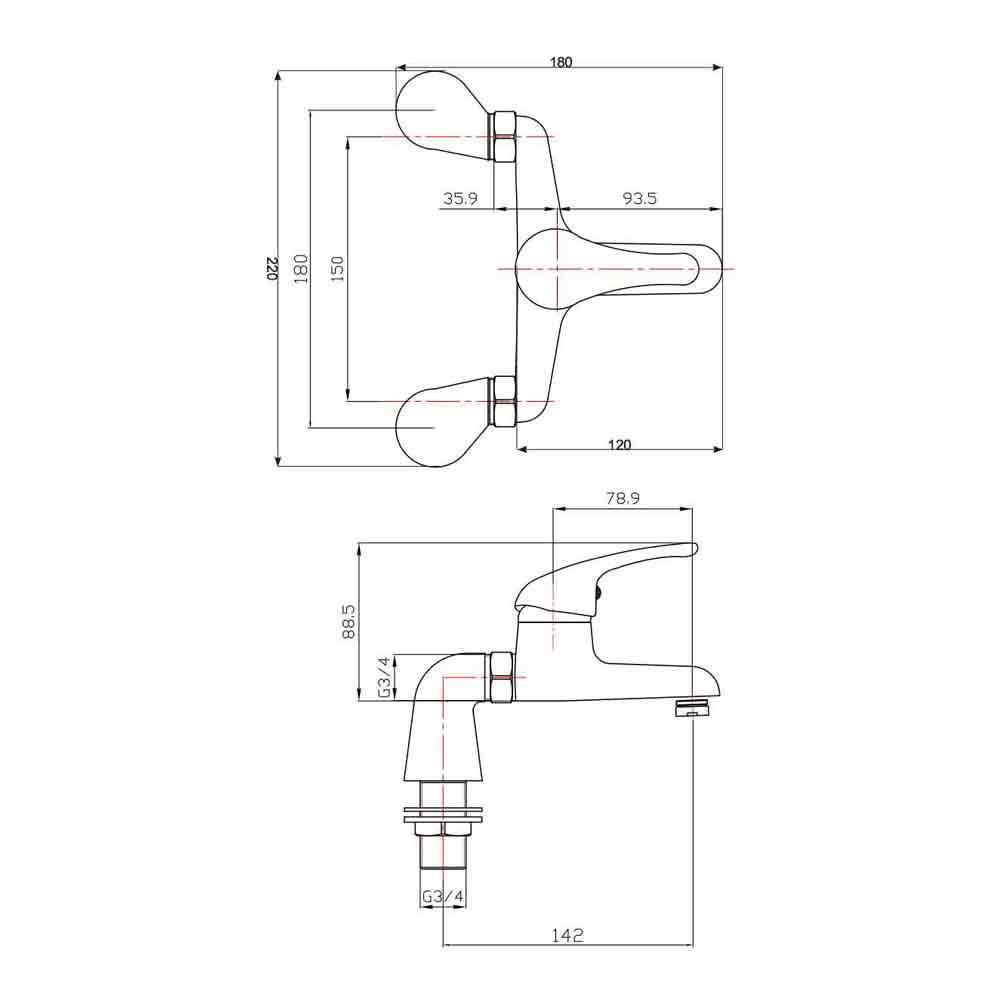 Vellamo Tony Bath Mixer