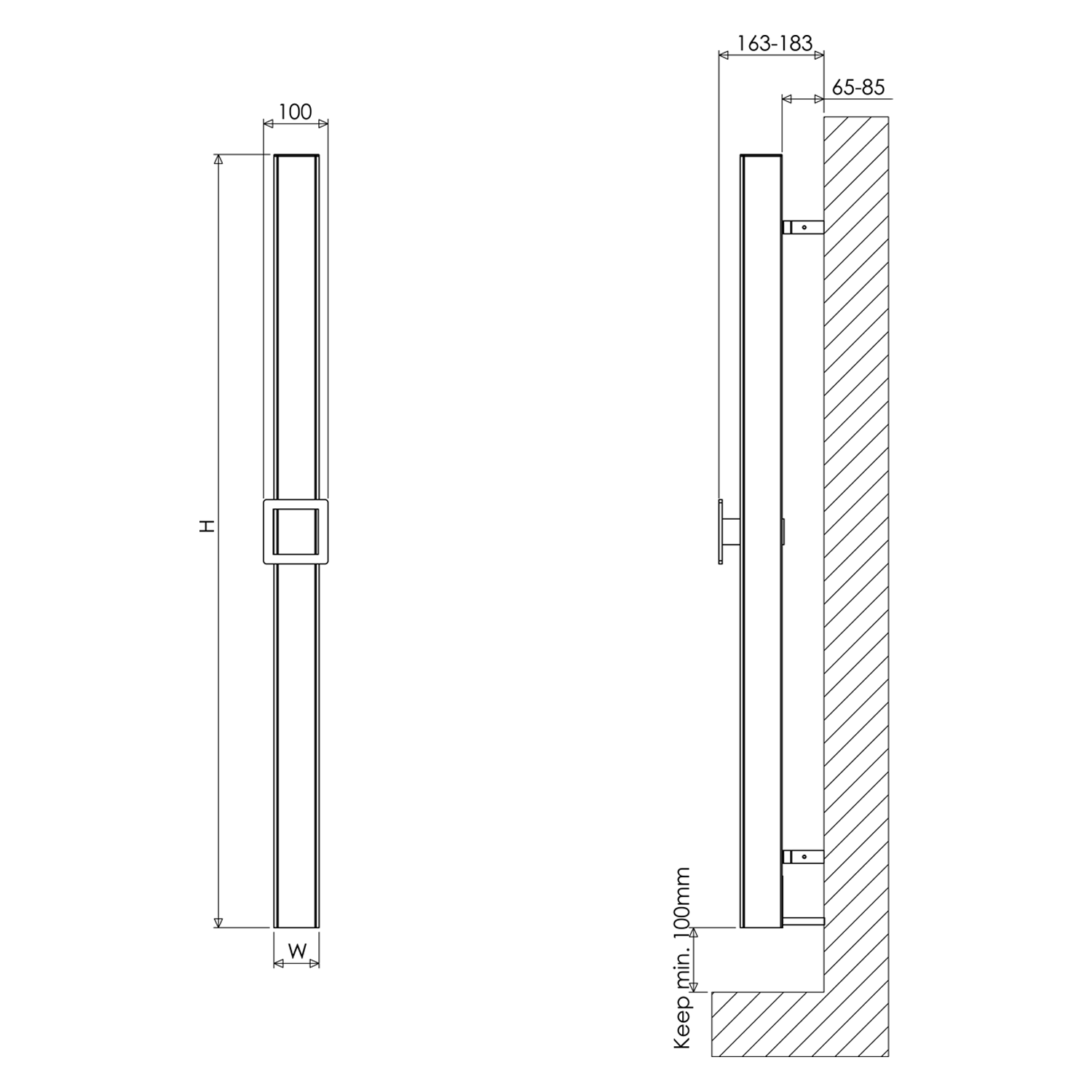 Carisa Vesta Single Electric Towel Bar