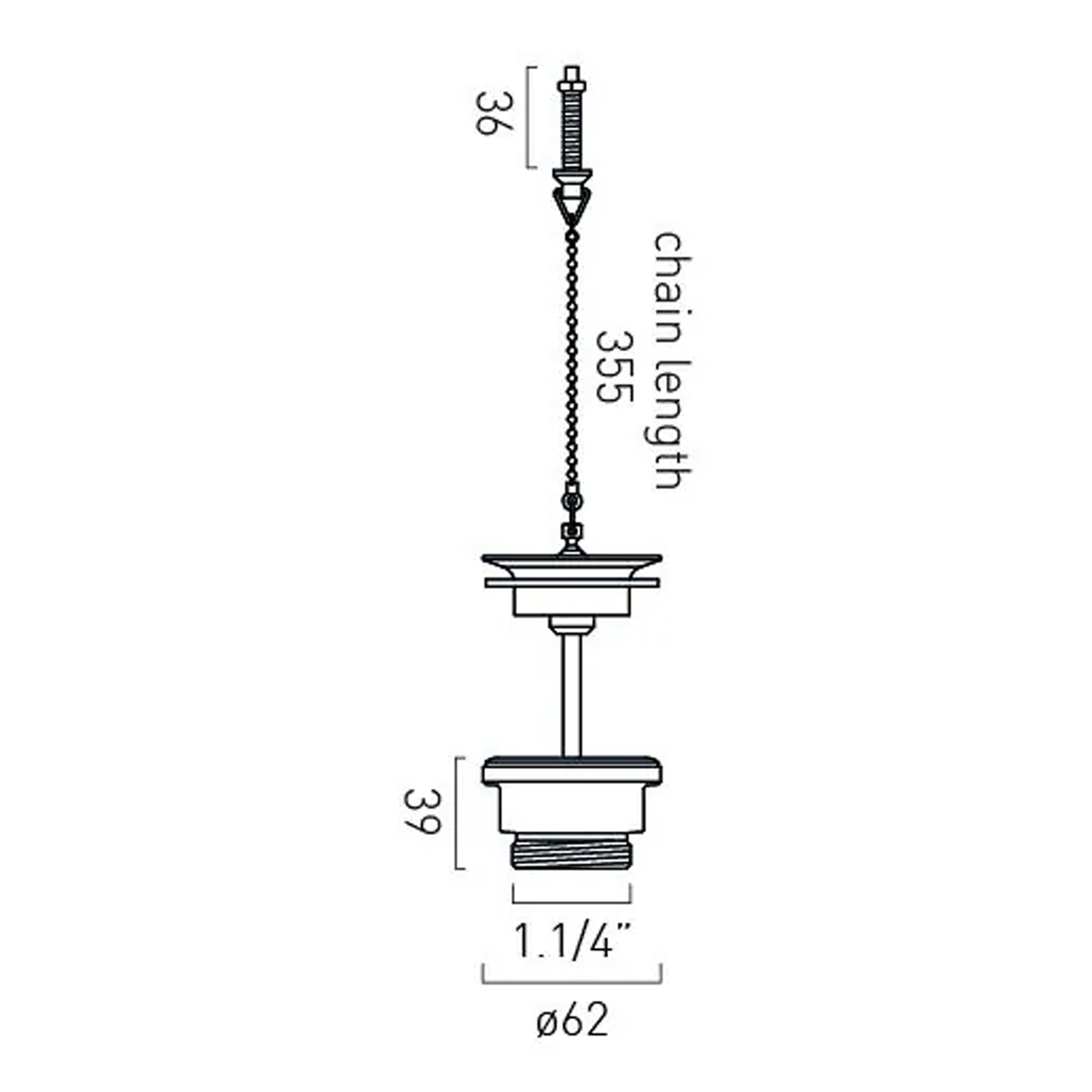 Booth & Co Axbridge Traditional Ceramic Basin Plug & Chain Waste