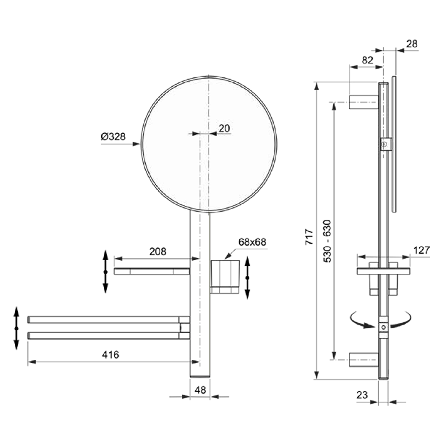 Ideal Standard Alu+ 320mm Mirror & Beauty Bar