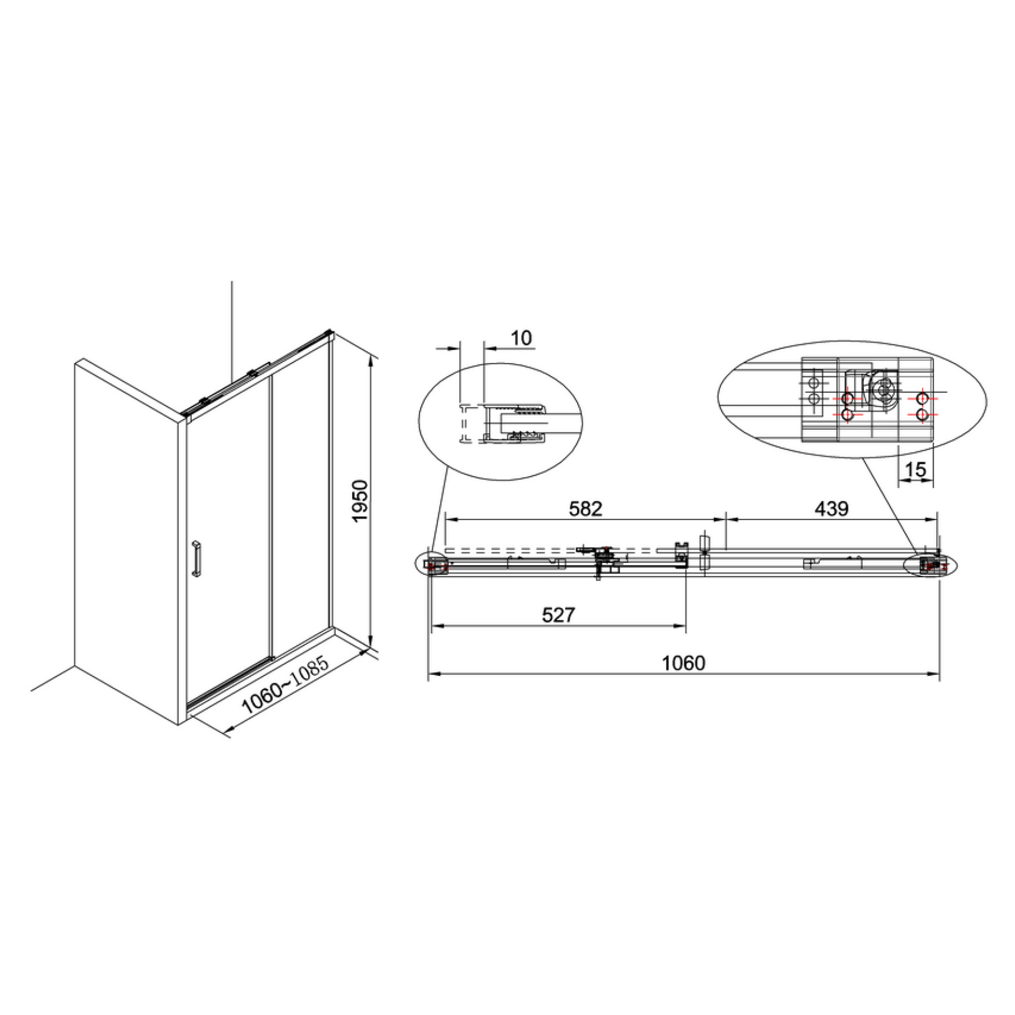 Crosswater Design Soft Close Sliding Shower Door & Optional Side Panel