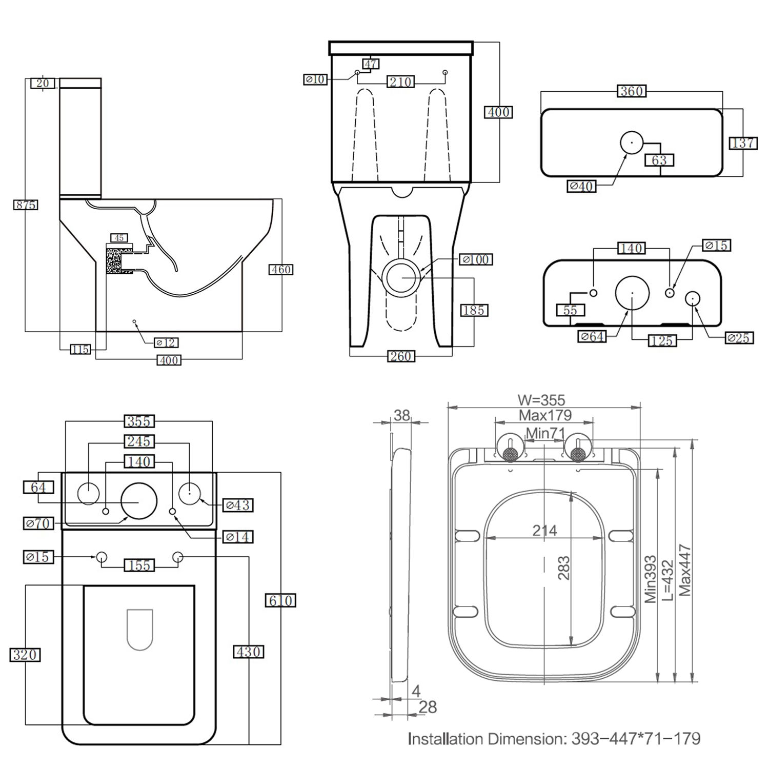 Harbour Icon Rimless Comfort Height Close Coupled Toilet & Soft Close Seat