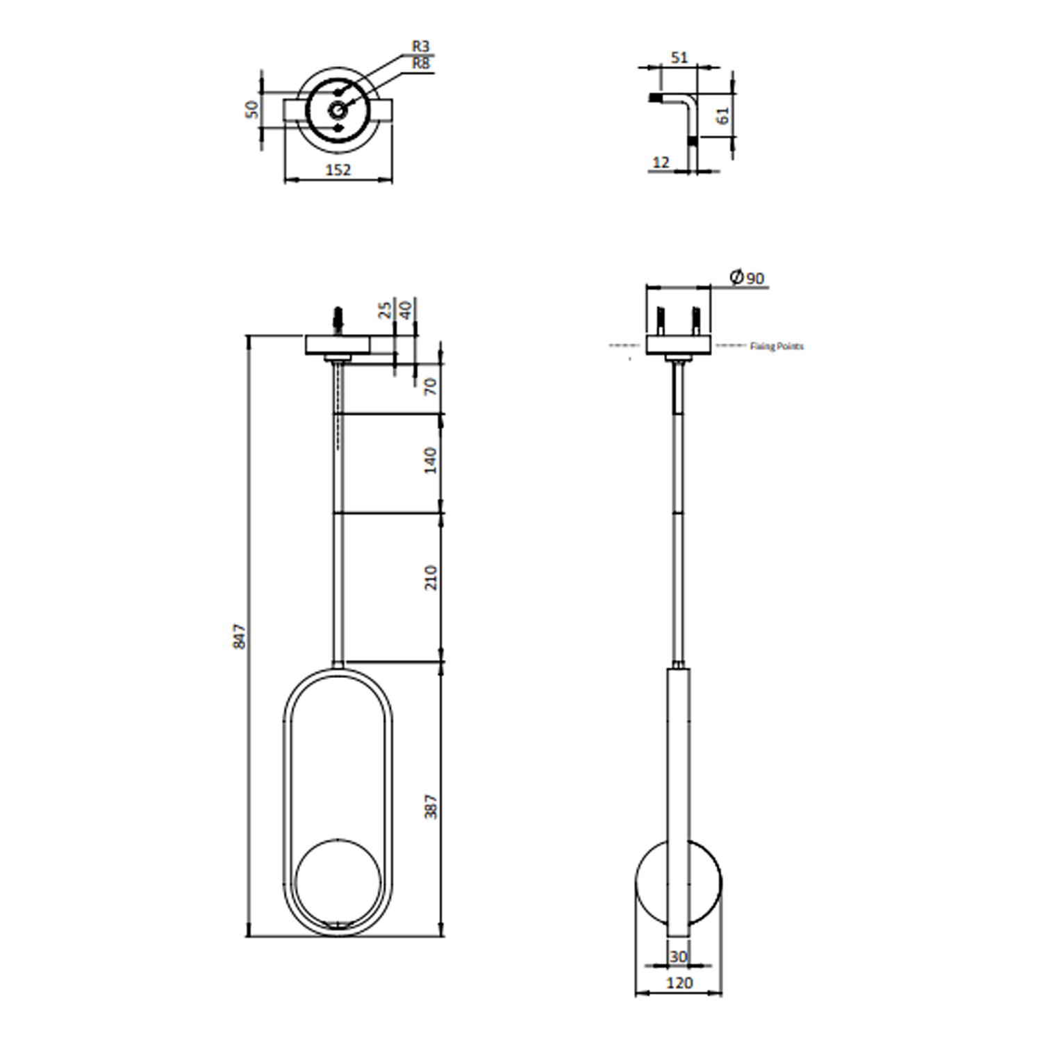 Crosswater Tranquil Pendant Light